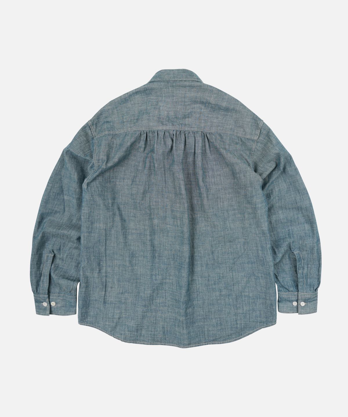 프리즘웍스(FRIZMWORKS) KUROKI CHAMBRAY HALF ZIP SHIRT _ WASHED BLUE