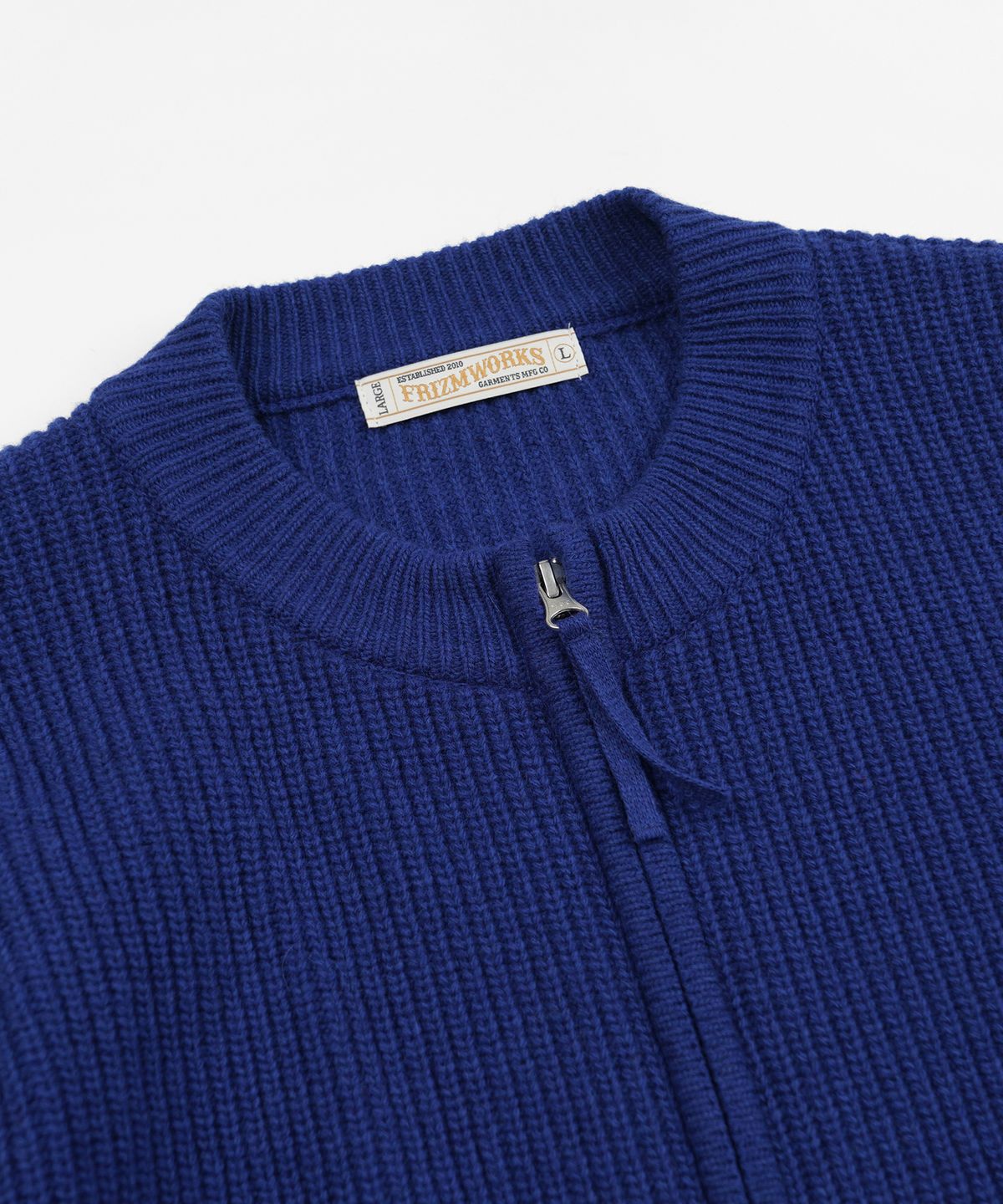 프리즘웍스(FRIZMWORKS) WOOL DECK ZIP UP CARDIGAN _ COBALT BLUE