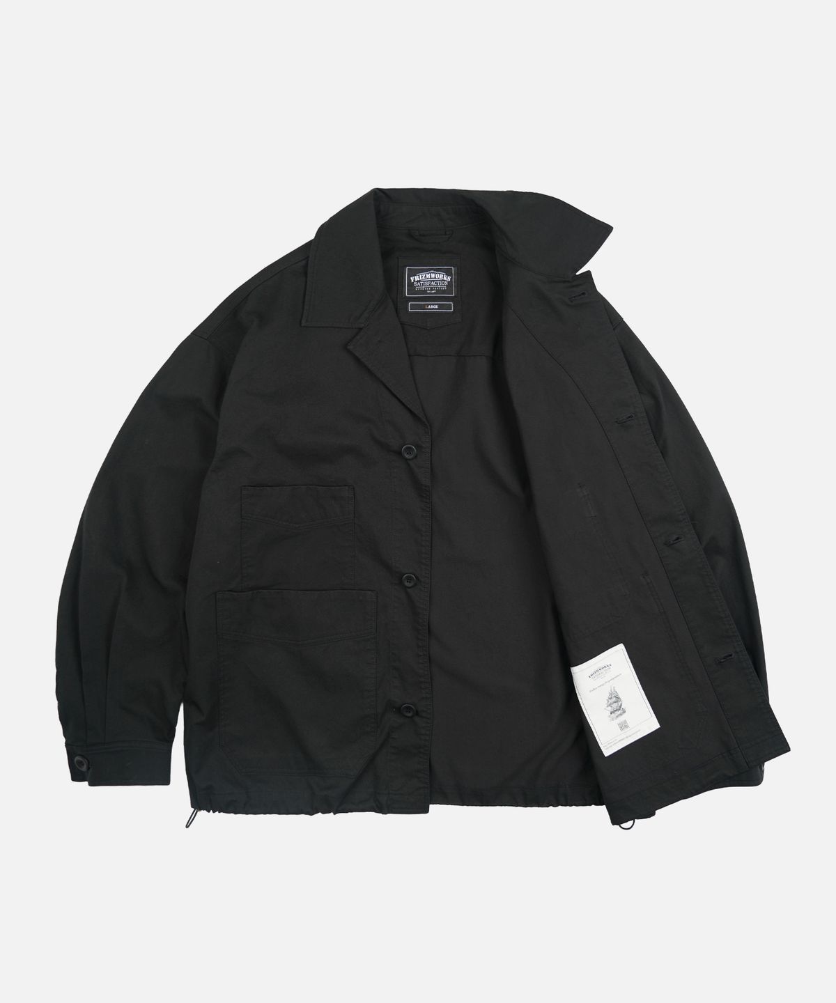 프리즘웍스(FRIZMWORKS) DOUBLE POCKET COVERALL JACKET _ BLACK