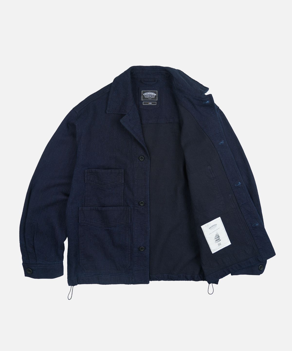 프리즘웍스(FRIZMWORKS) DOUBLE POCKET COVERALL JACKET _ SASHIKO INDIGO
