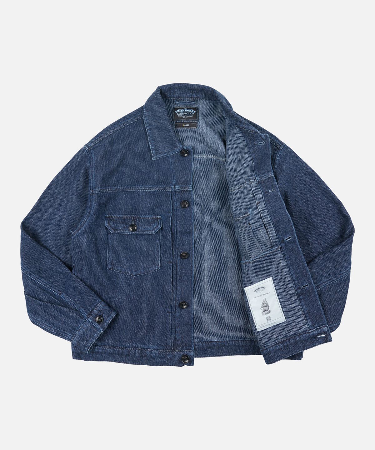 프리즘웍스(FRIZMWORKS) SASHIKO DENIM TRUCKER JACKET _ INDIGO