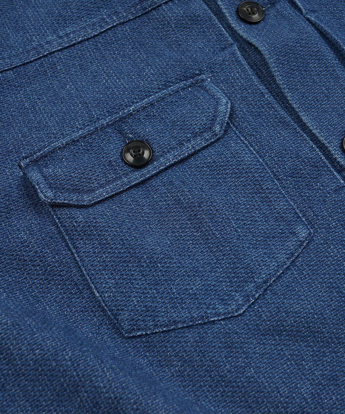 프리즘웍스(FRIZMWORKS) SASHIKO DENIM TRUCKER JACKET _ MID BLUE