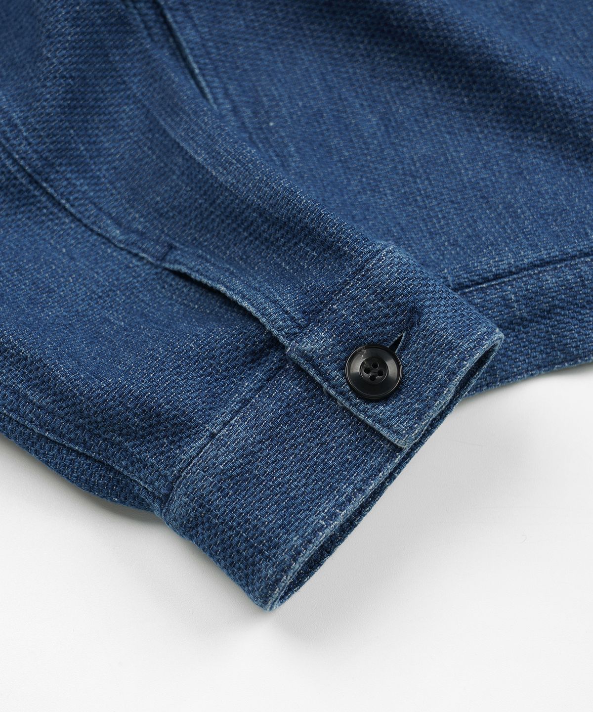 프리즘웍스(FRIZMWORKS) SASHIKO DENIM TRUCKER JACKET _ MID BLUE