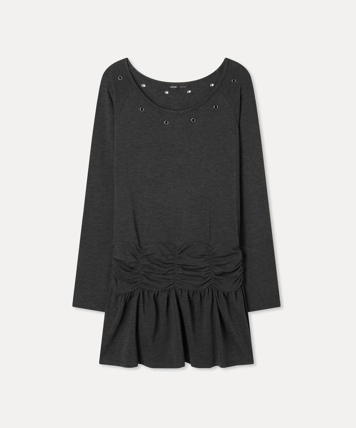 미쏘(MIXXO) 셔링 저지 원피스_MIWOMG901C