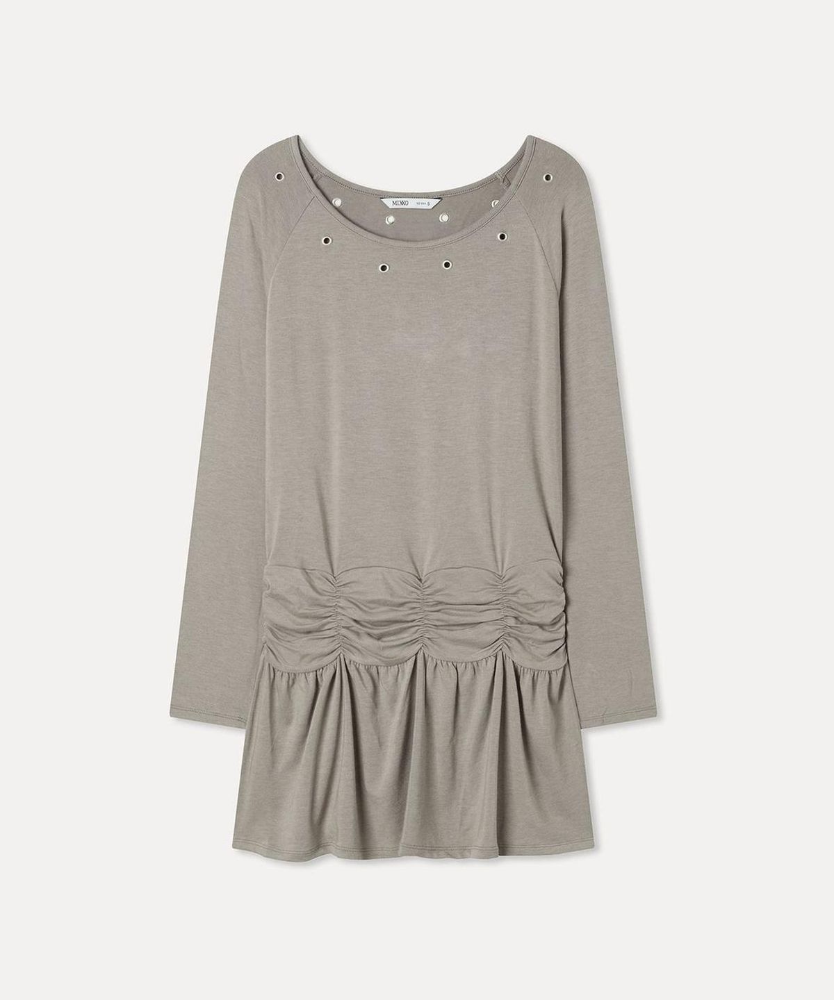 미쏘(MIXXO) 셔링 저지 원피스_MIWOMG901C