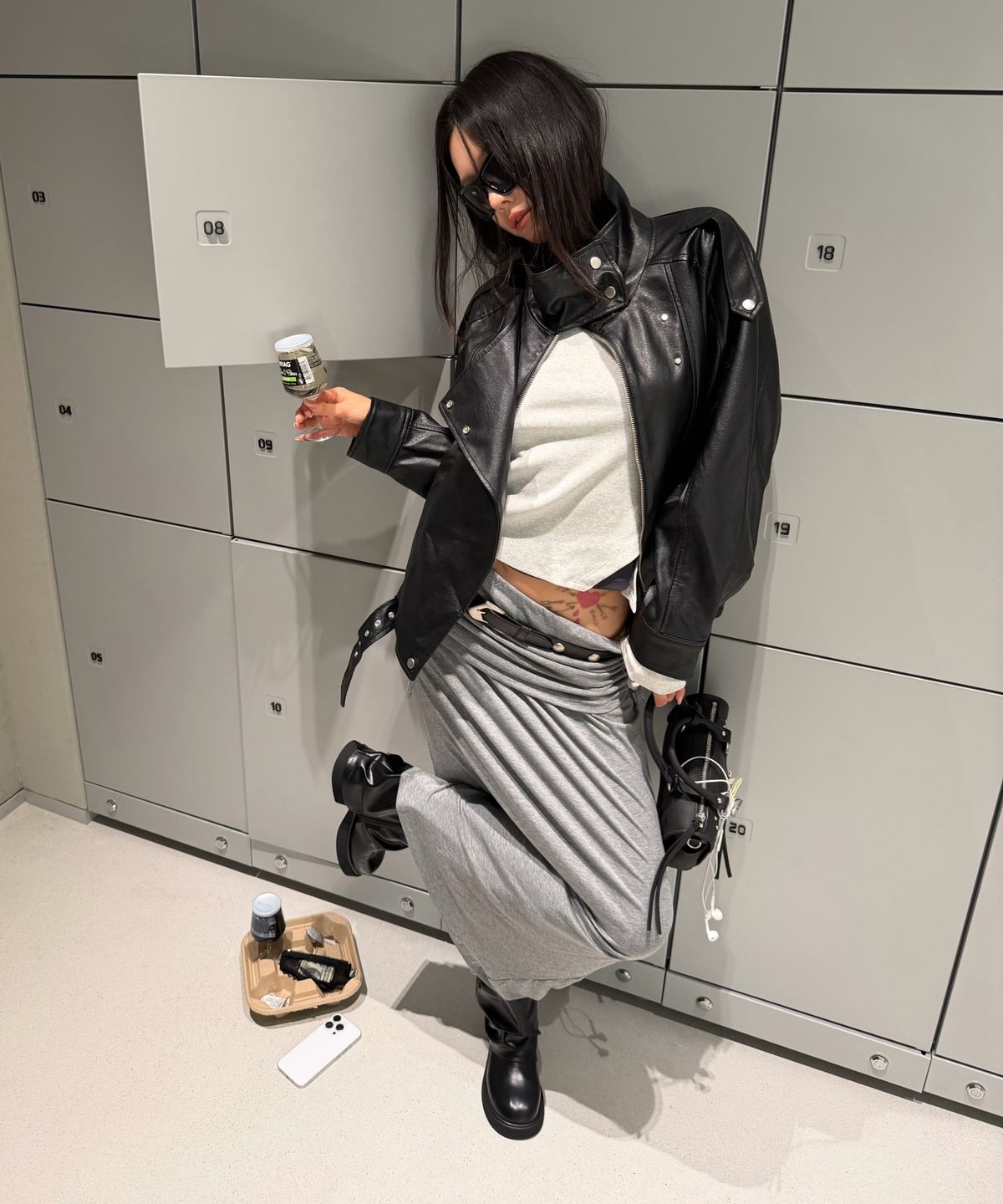 미쏘(MIXXO) 레이어드 원숄더 긴팔 티셔츠_MIWLWGT14A