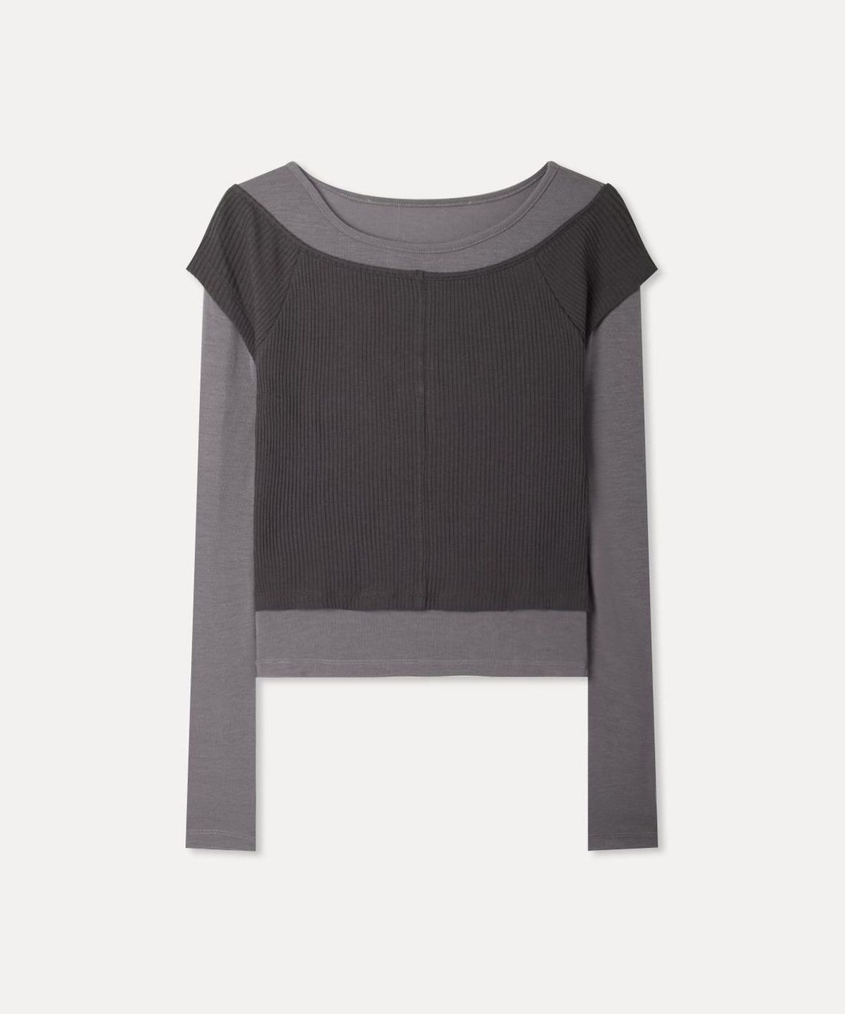 미쏘(MIXXO) 보트넥 레이어드 긴팔 티셔츠_MIWLWGT03A