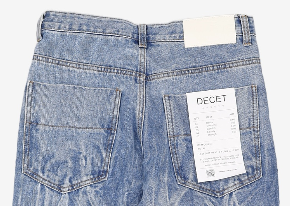 데케트(DECET) Mid Rise Wide Jeans DCPT027BlueCenter 28