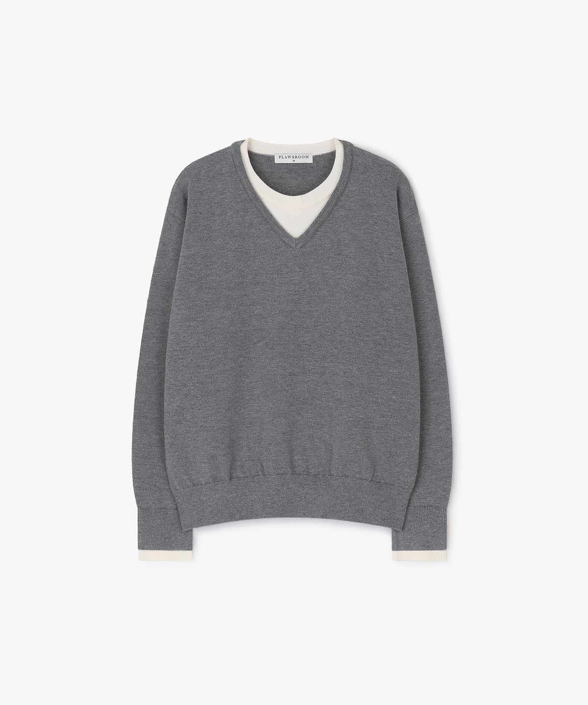 플로즈룸(FLAWSROOM) Layered Soft V Neck GREY