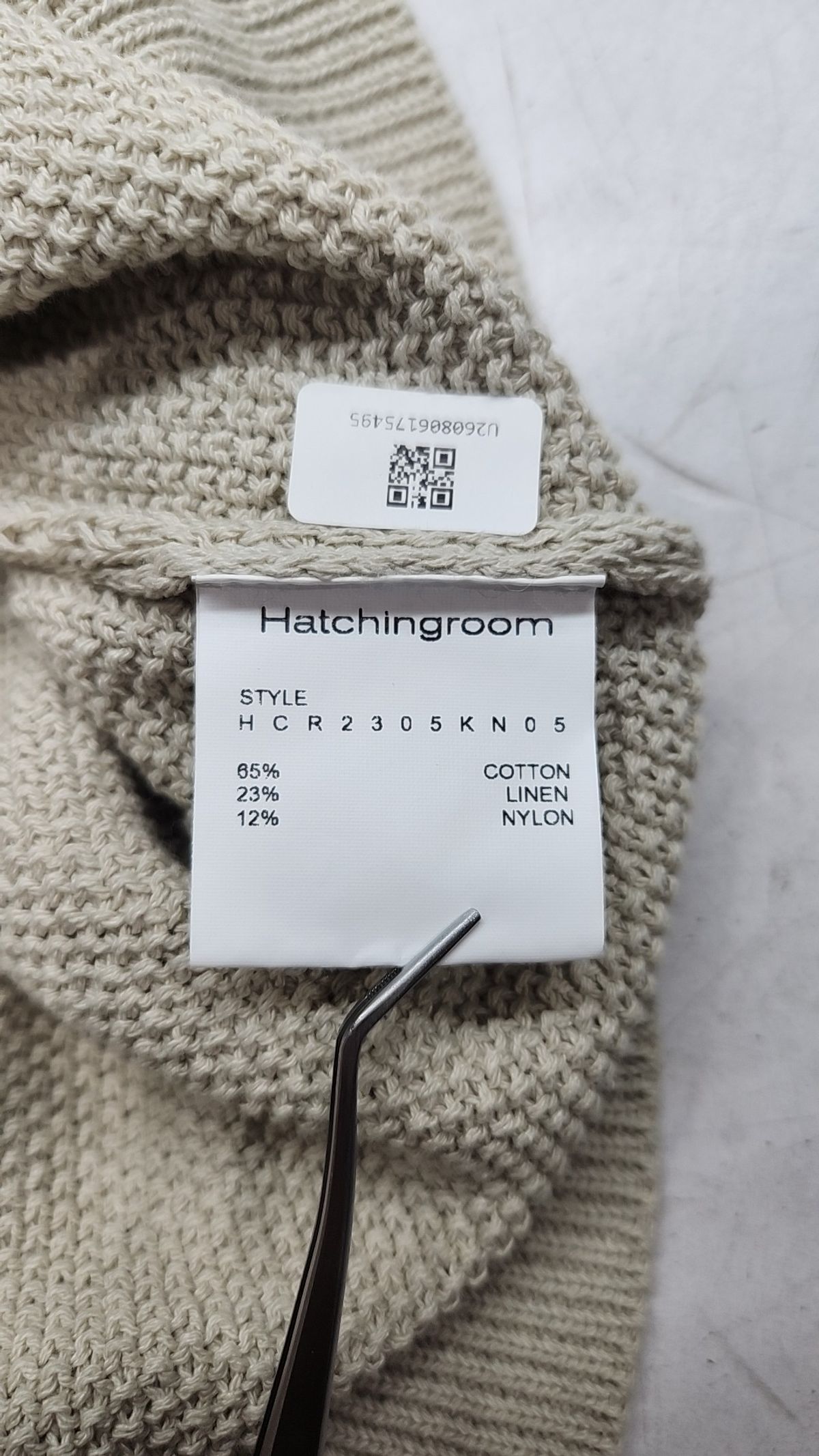 해칭룸(HATCHINGROOM) Vase Neck Knit Sand 3