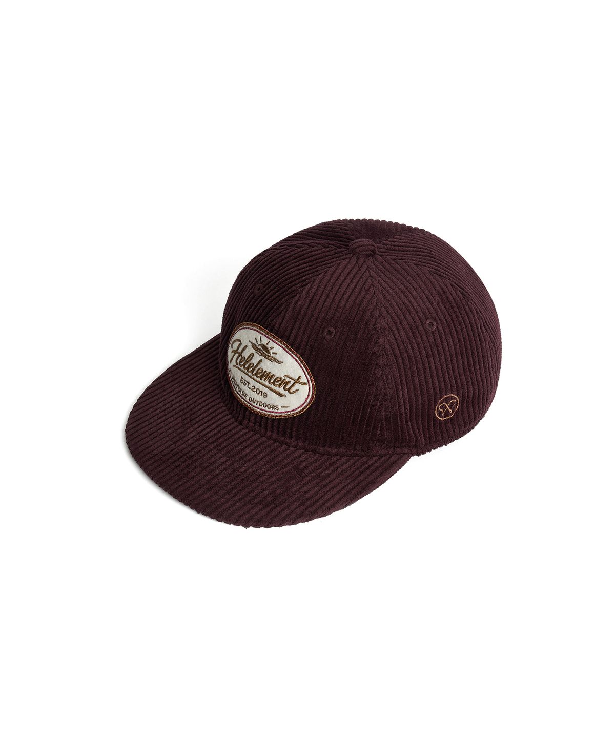 힐리먼트(HELEMENT) 빈티지 코듀로이 와펜 스냅백 (BURGUNDY)