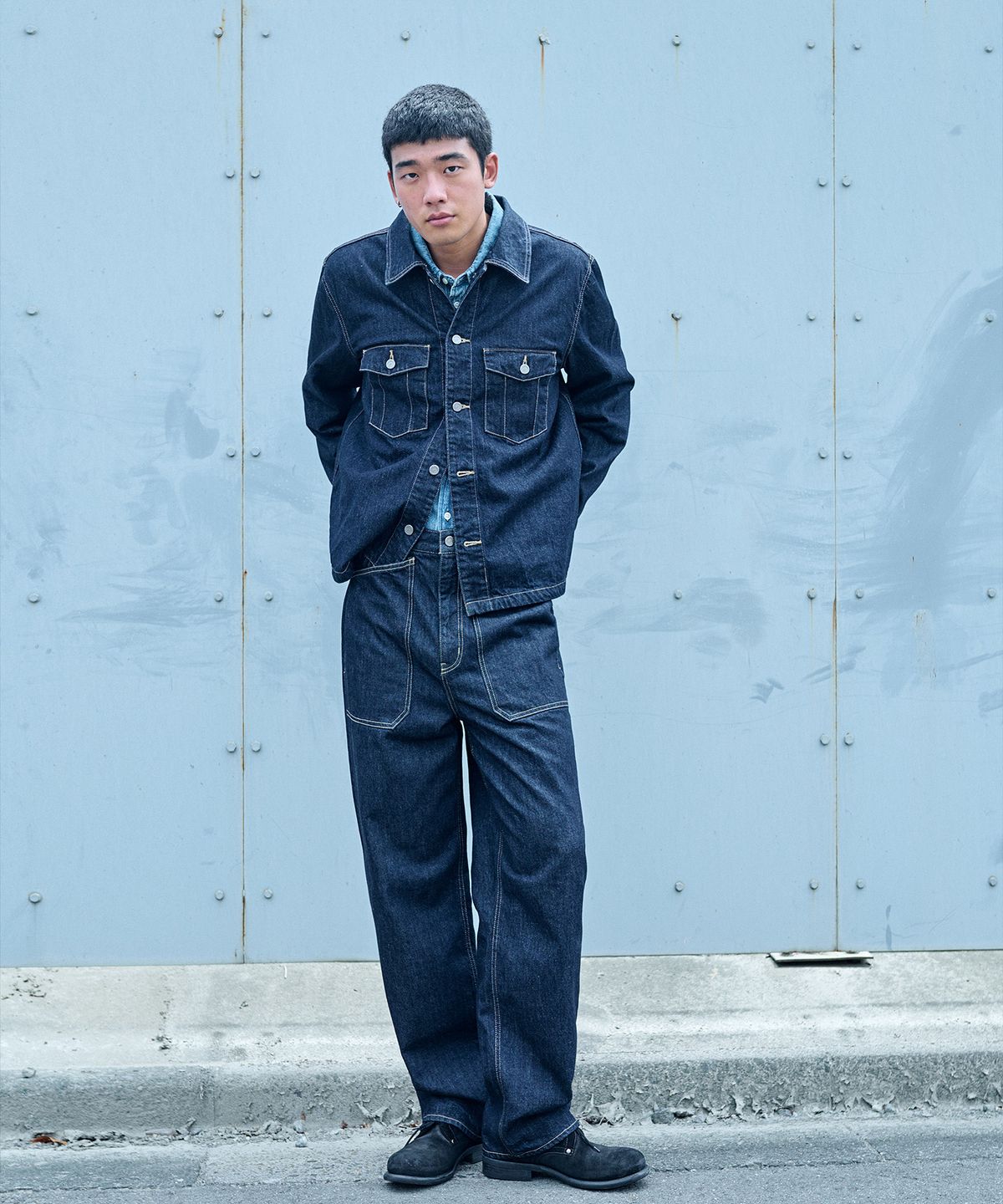 플랙(PLAC) [SHIOTA MADE] 밀리터리 데님 팬츠 인디고