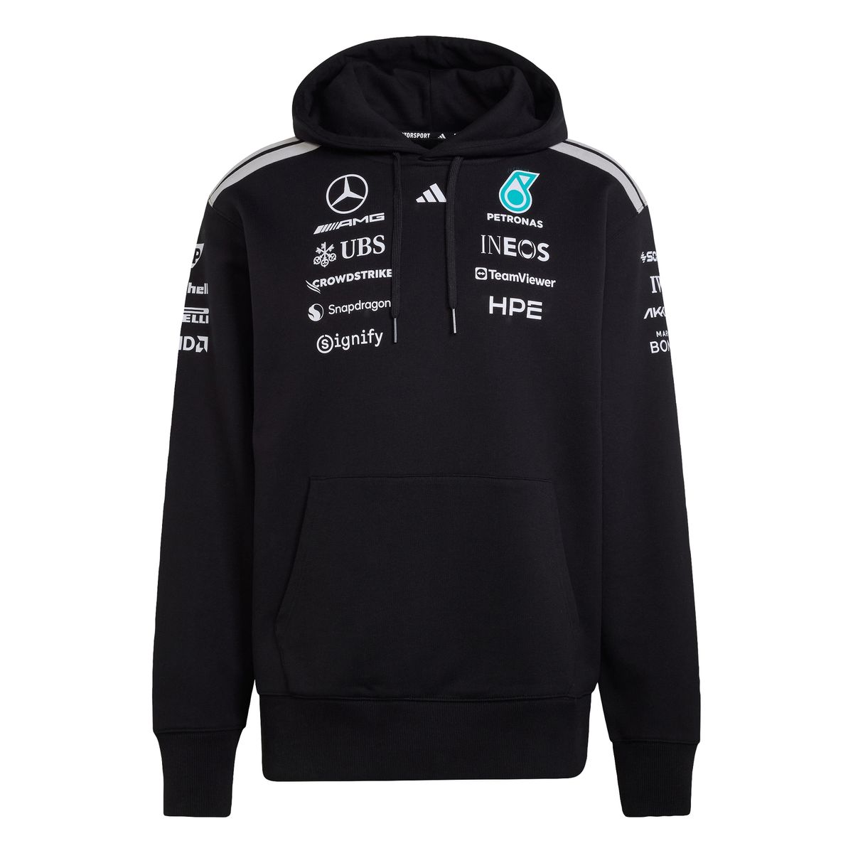 아디다스(ADIDAS) 메르세데스 AMG F1 팀 드라이버 후드 스웨트셔츠 - 블랙 / KF0166