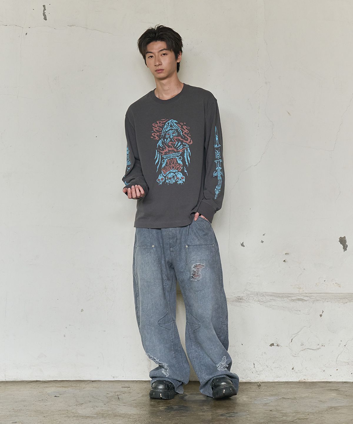 논타입(NONTYPE) ROAMING SPIRIT LONG SLEEVE (CHARCOAL)