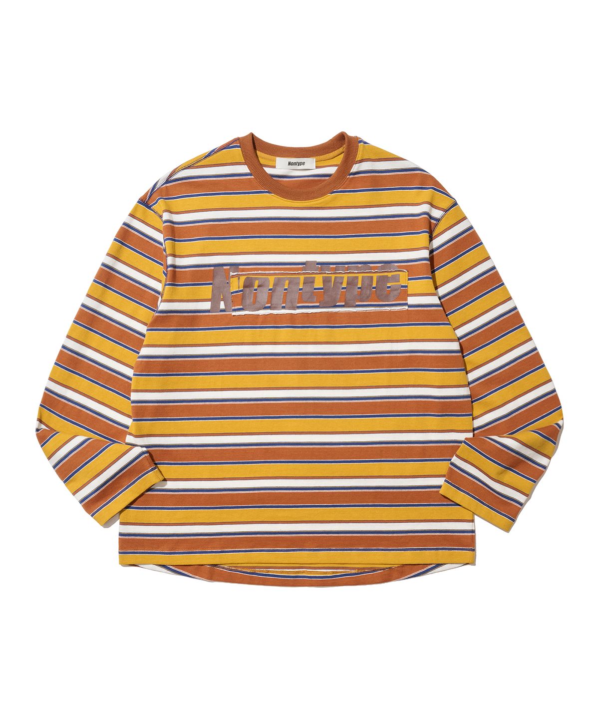 논타입(NONTYPE) MISFIT PATCH STRIPE LONG SLEEVE TEE (YELLOW)