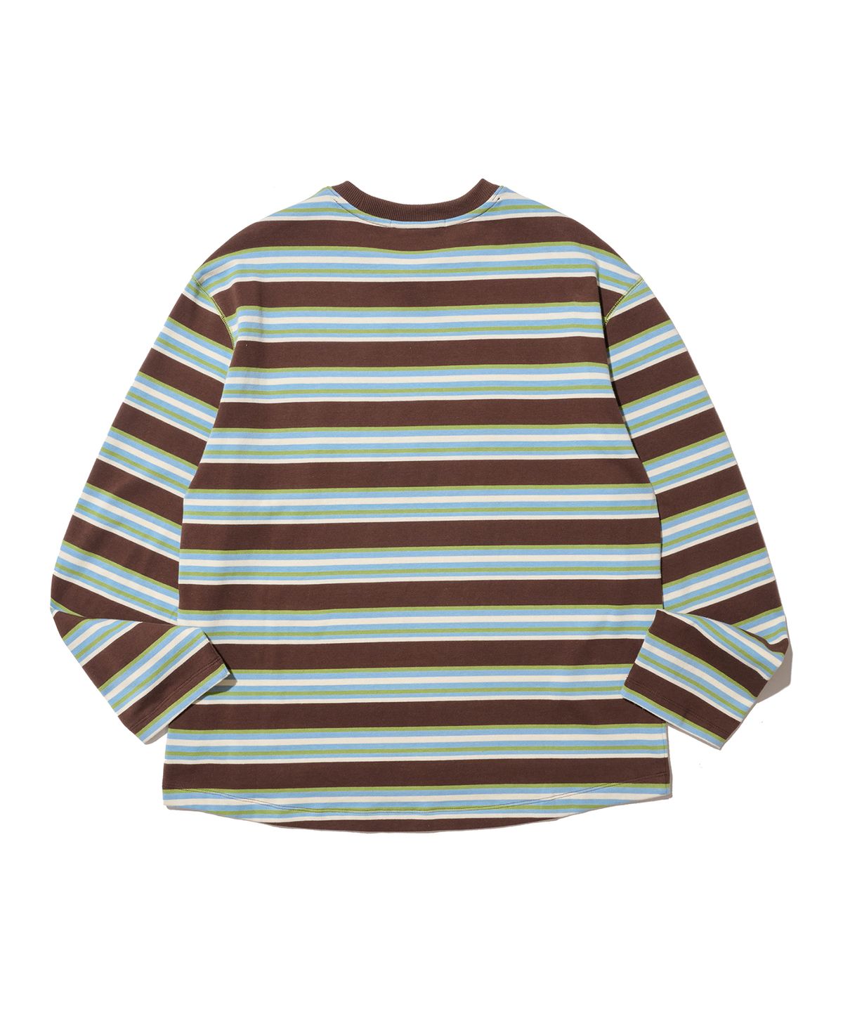 논타입(NONTYPE) MISFIT PATCH STRIPE LONG SLEEVE TEE (BROWN)