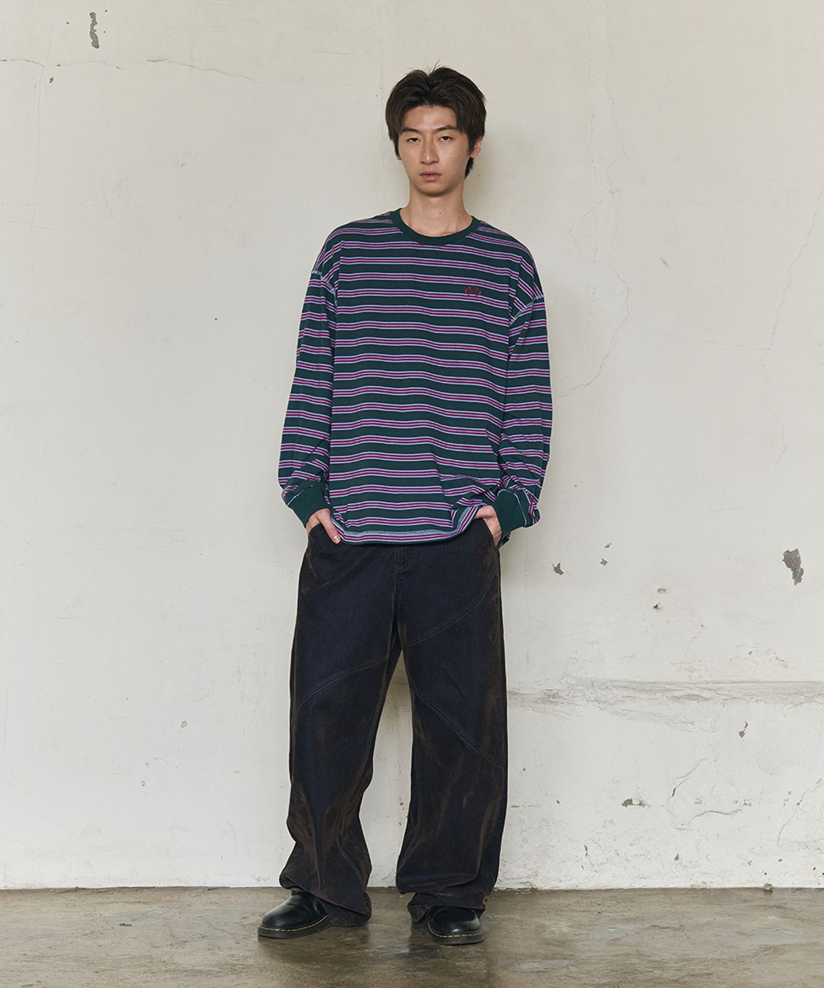 논타입(NONTYPE) MULTI STRIPE LONG SLEEVE (RED)