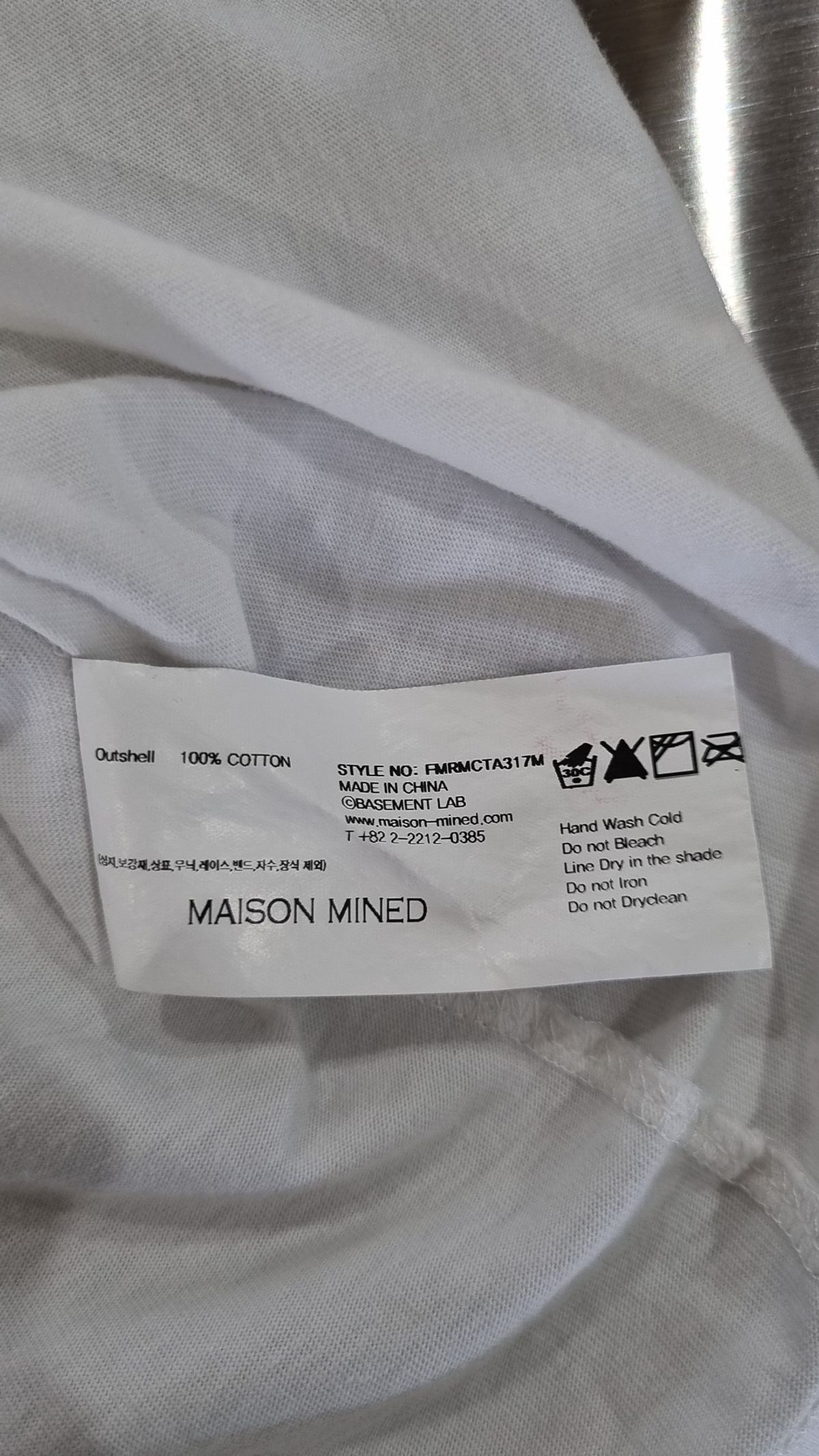 메종미네드(MAISON MINED) SOBER HALF T WHITE XL