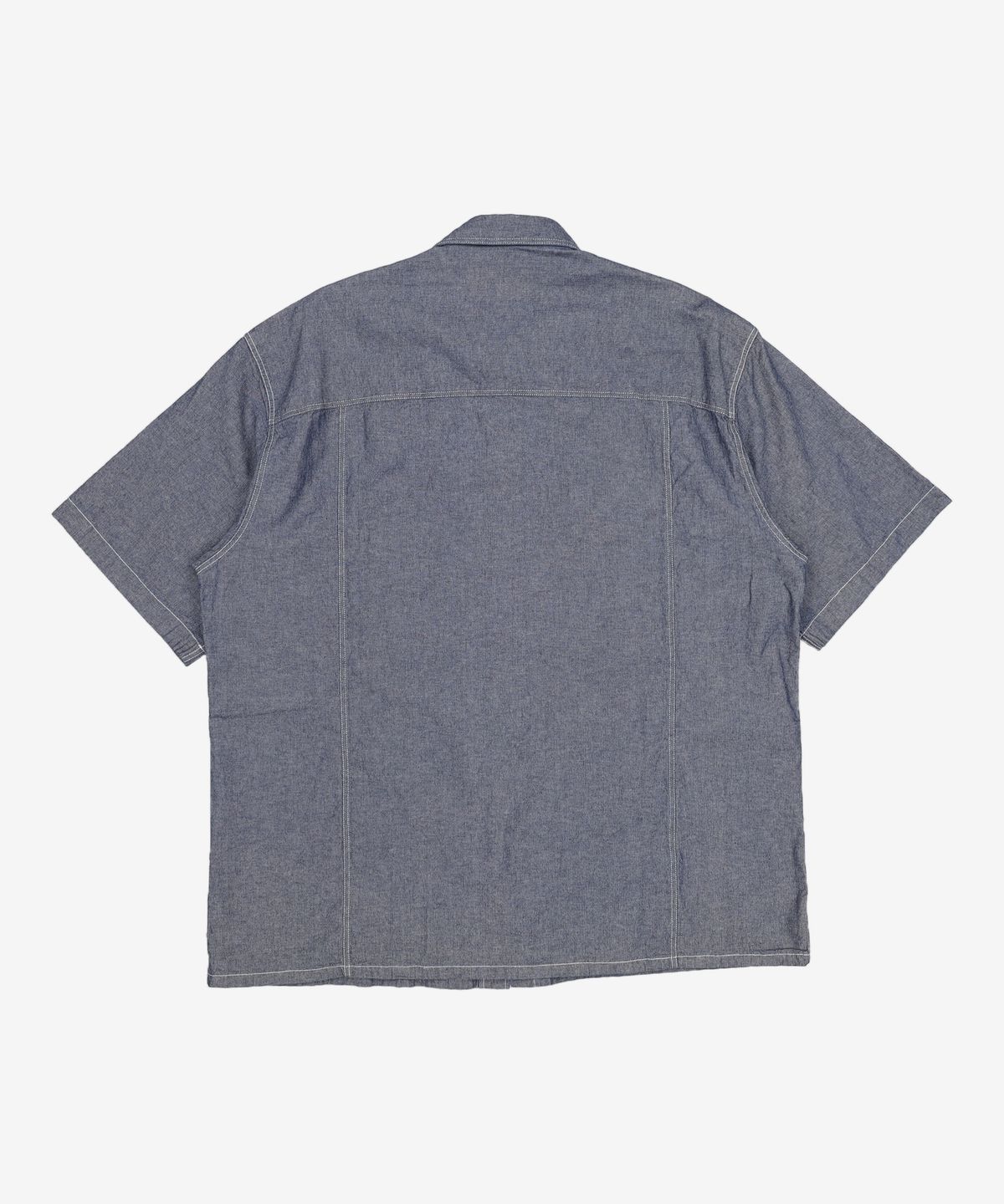 프리즘웍스(FRIZMWORKS) CHAMBRAY BIG POCKET HALF SHIRT _ INDIGO XL