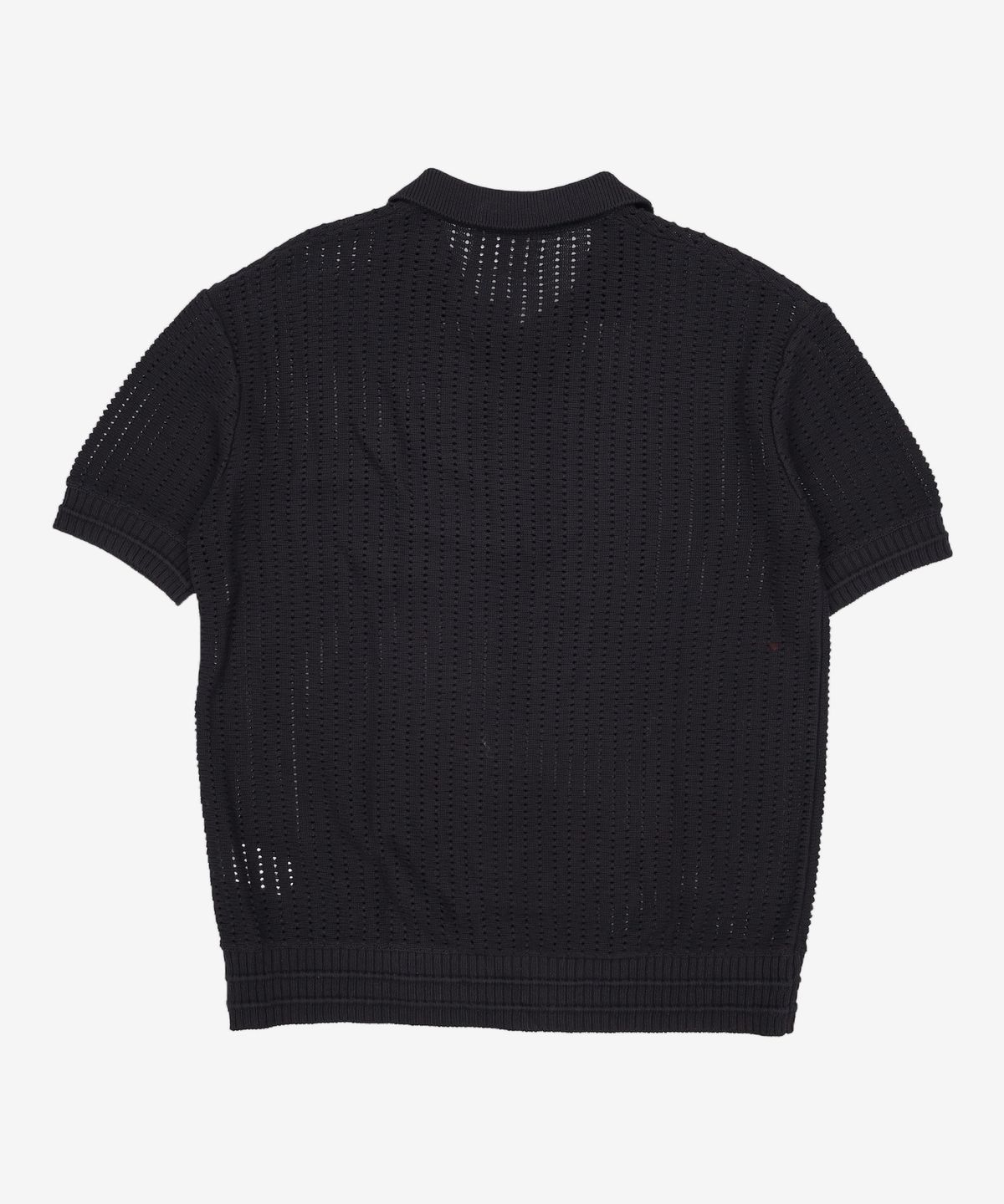 메종미네드(MAISON MINED) SAINT BLACK KNIT HALF SHIRTS 2XL