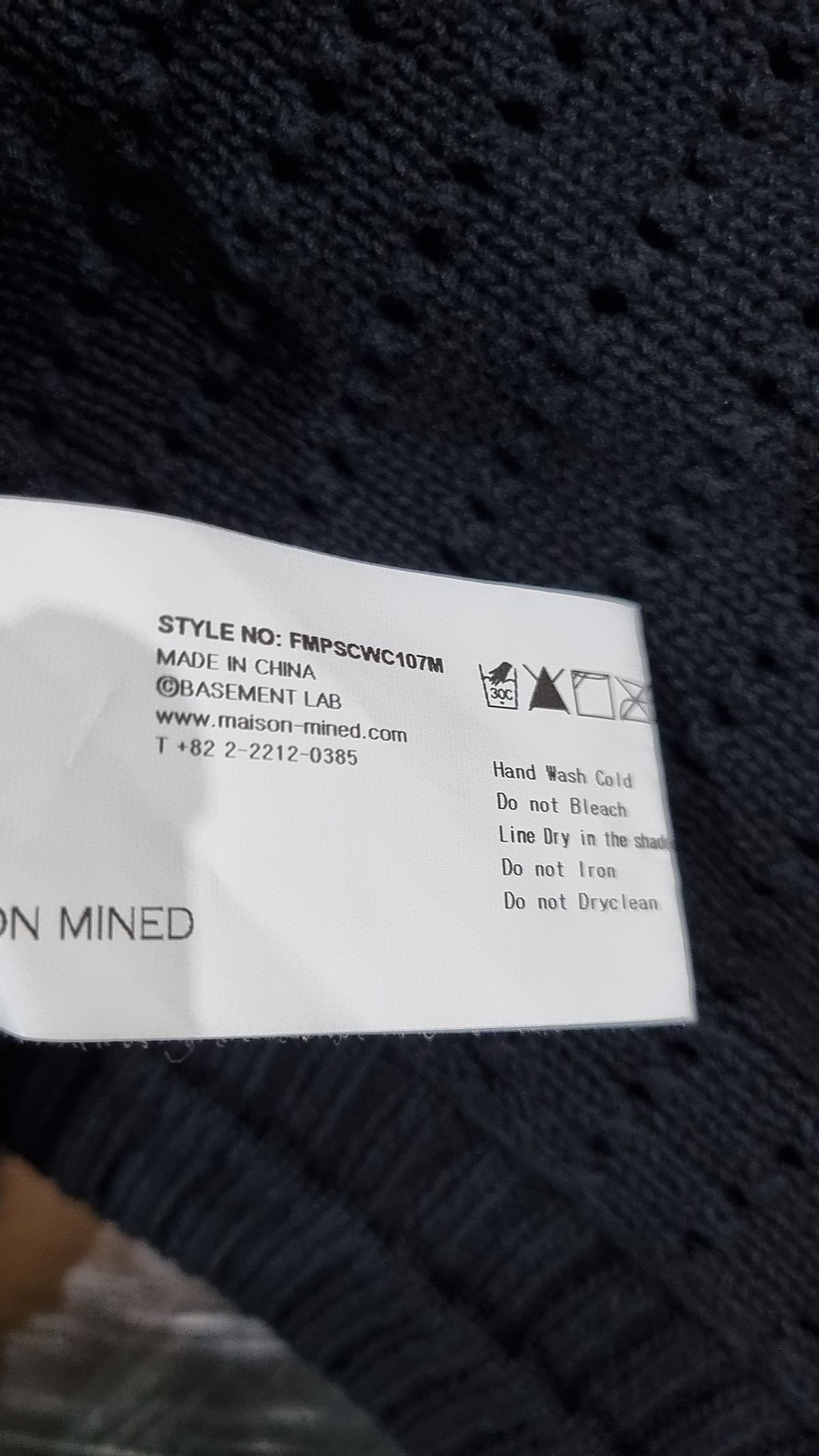 메종미네드(MAISON MINED) SAINT BLACK KNIT HALF SHIRTS 2XL