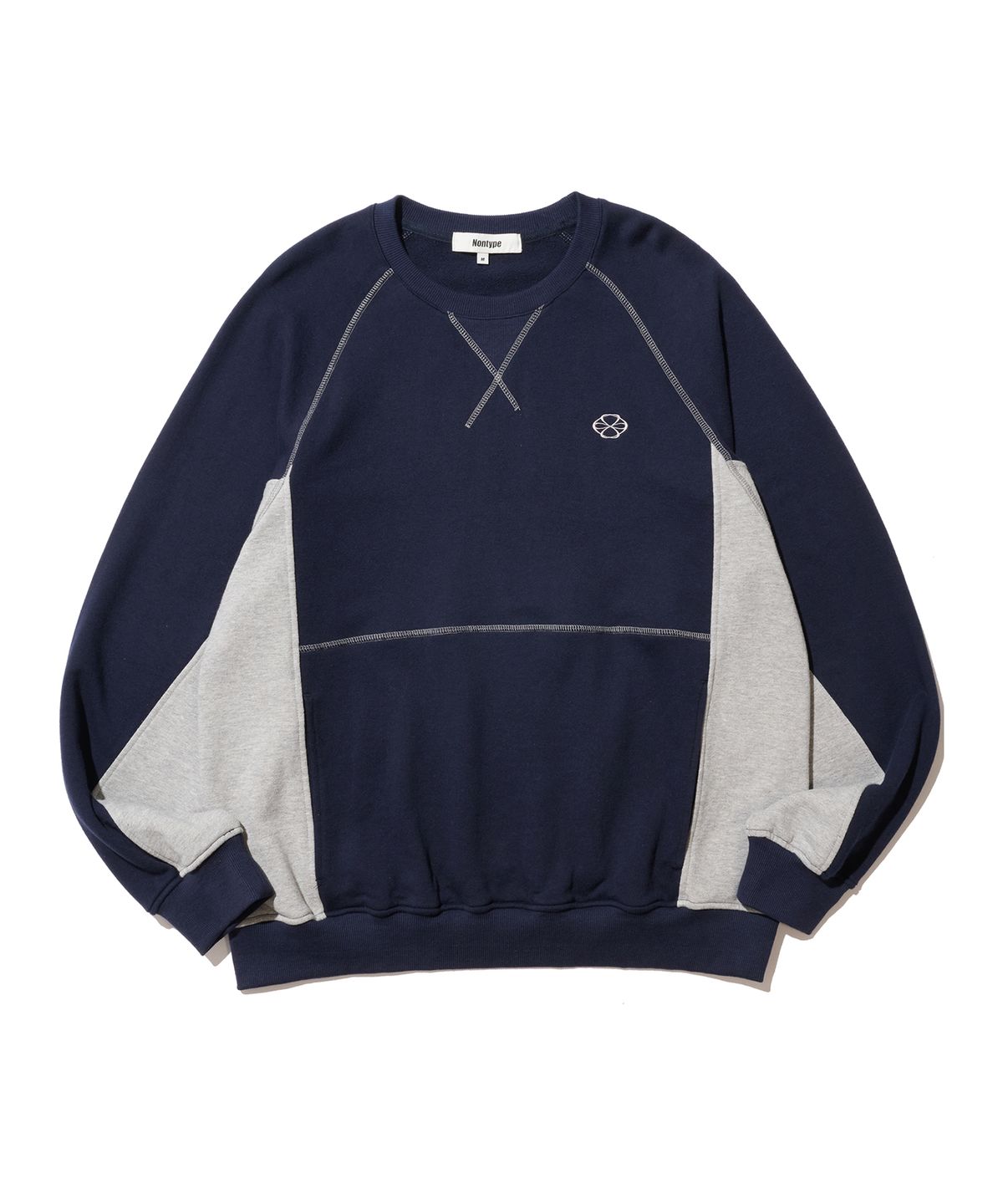 논타입(NONTYPE) UNION LINE RAGLAN SWEATSHIRT (NAVY)