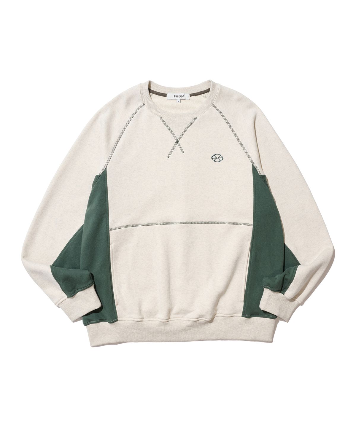 논타입(NONTYPE) UNION LINE RAGLAN SWEATSHIRT (OATMEAL)