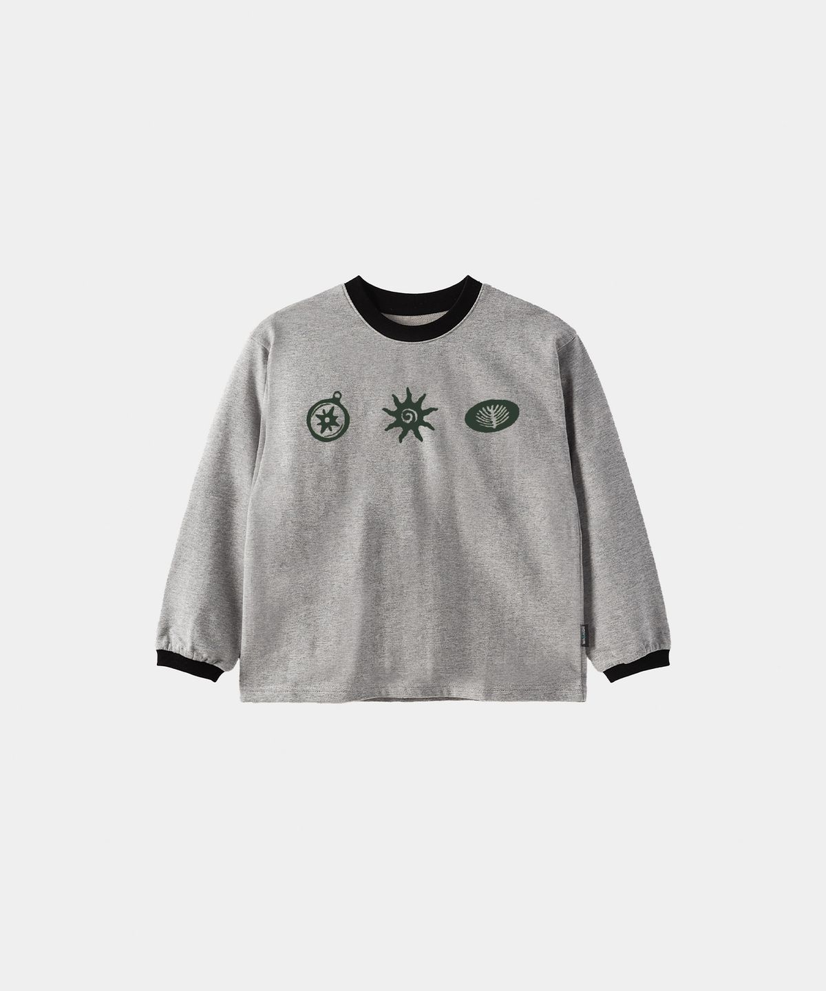 인디비주엘(INDIVIDUEL) 클루 주니어 아트웍 링거 롱슬리브 티셔츠 - 멜란지