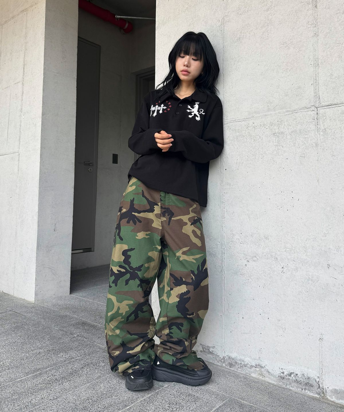 스켈리웩(SCALLYWAG) 라이온 폴로 롱 슬리브[블랙]