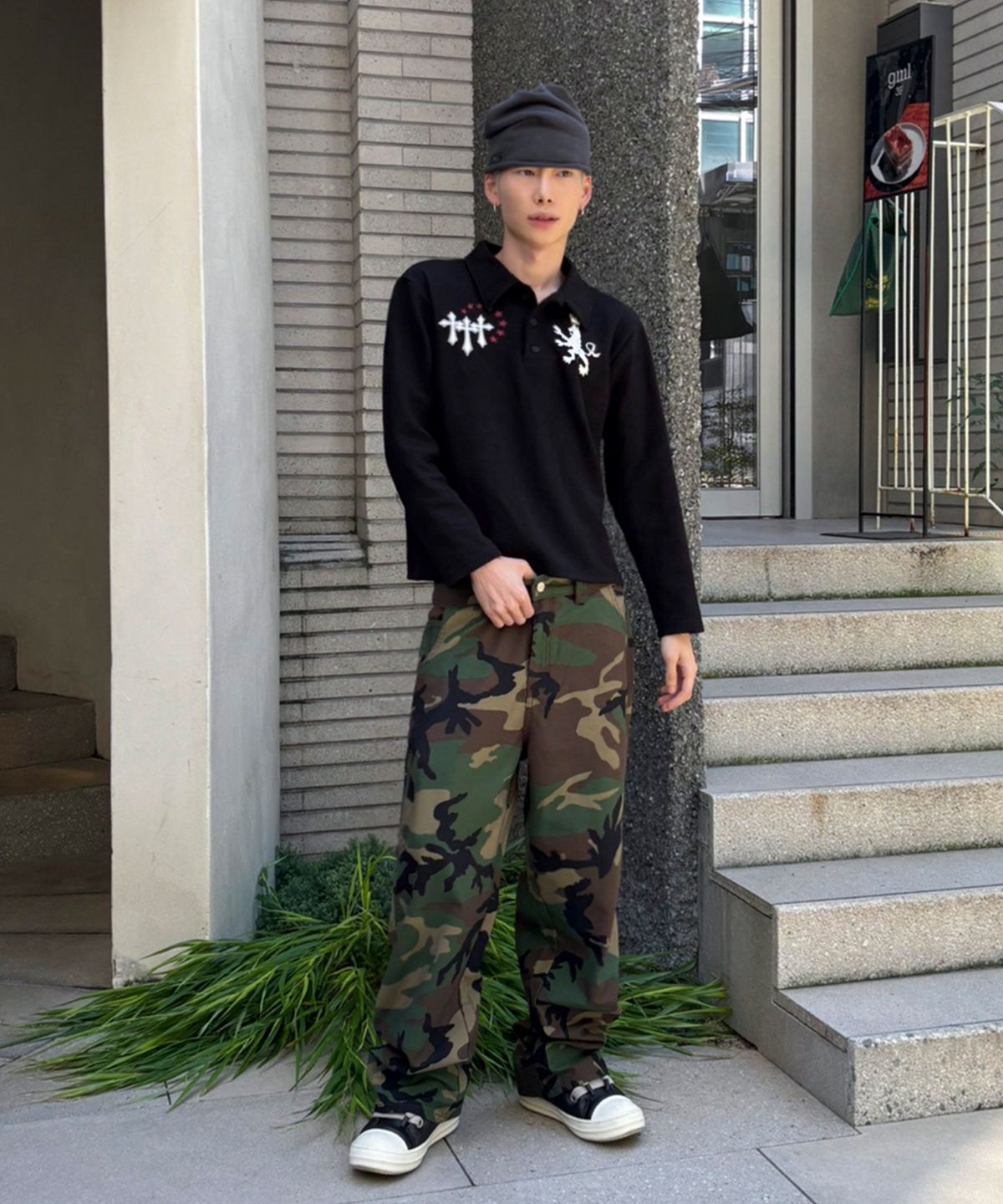 스켈리웩(SCALLYWAG) 라이온 폴로 롱 슬리브[블랙]
