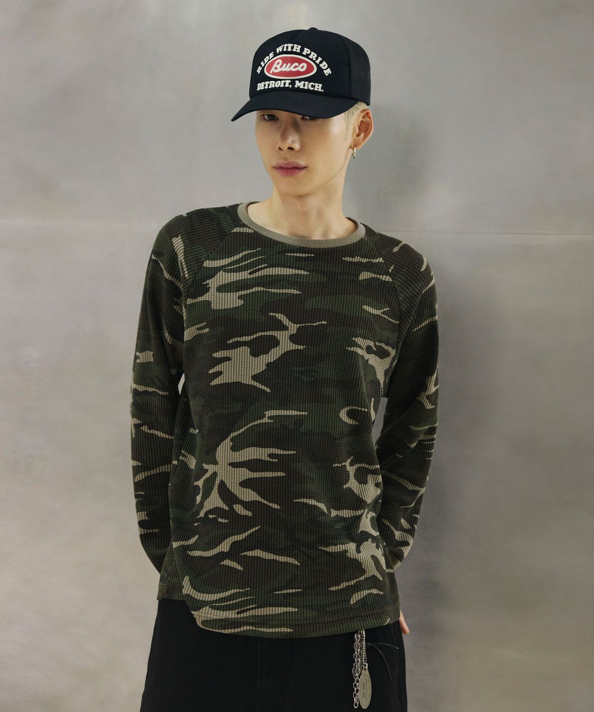 스켈리웩(SCALLYWAG) 카모 래글런 롱 슬리브[그린]