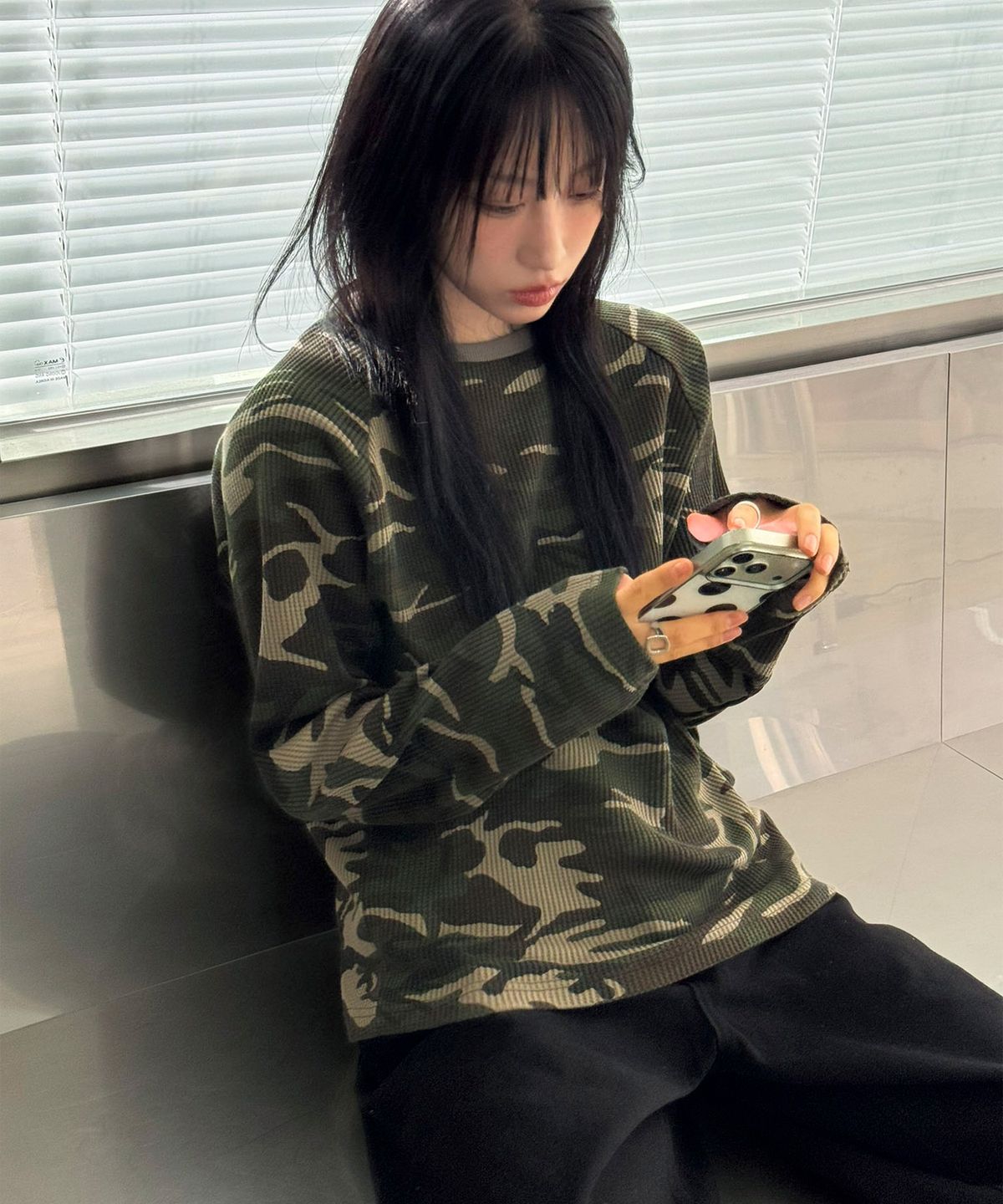 스켈리웩(SCALLYWAG) 카모 래글런 롱 슬리브[그린]