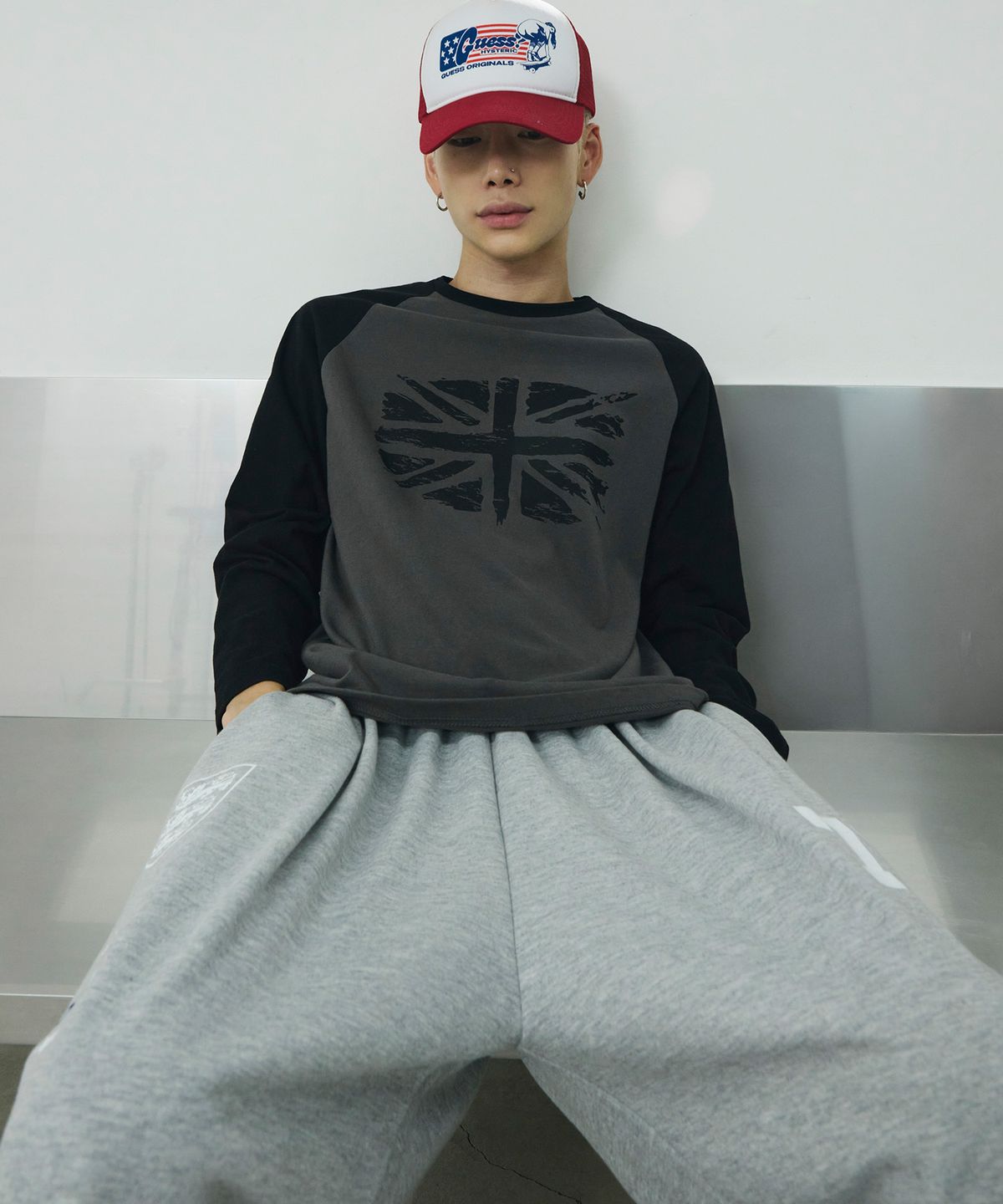 스켈리웩(SCALLYWAG) 유니언잭 래글런 롱 슬리브[블랙]