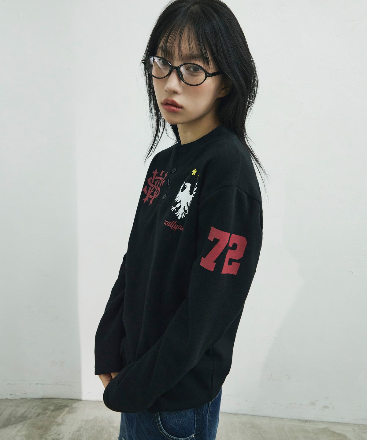 스켈리웩(SCALLYWAG) 팔콘 헨리넥 롱 슬리브[블랙]