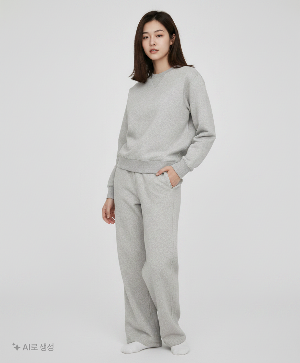 무신사 스탠다드(MUSINSA STANDARD) 라운지 스웨트 팬츠 [멜란지 그레이] L