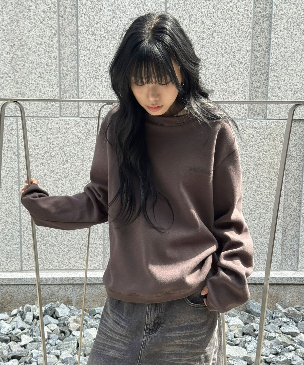 스켈리웩(SCALLYWAG) 후드 레이어드 롱 슬리브[브라운]