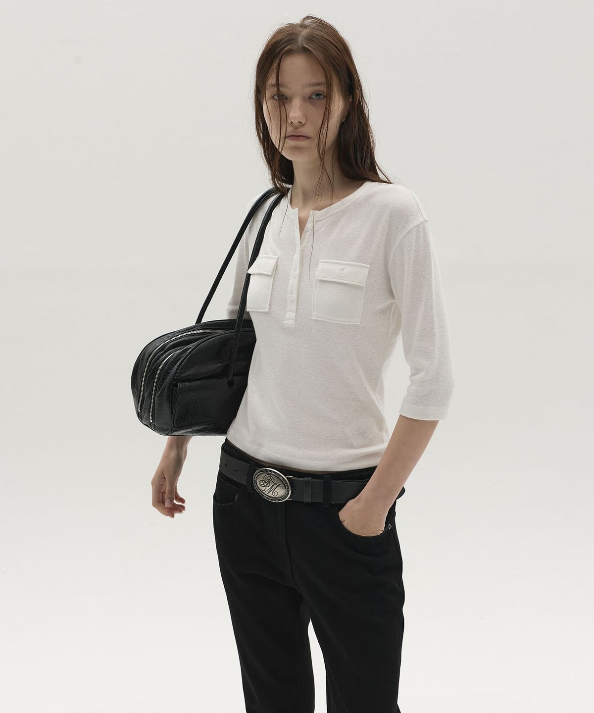 엘씨디씨티엠(LCDC™) ARCH LONG SHOULDER BAG_MEDIUM (BLACK)
