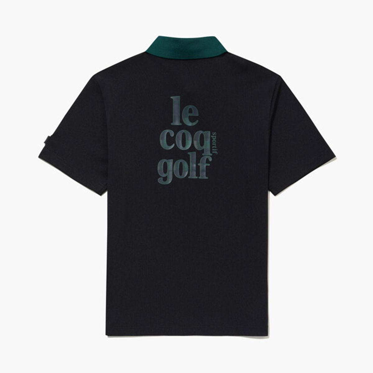 르꼬끄 골프(LECOQ GOLF) 남성 레터링 카라 반팔 티셔츠 _BLCK GR321MTS84