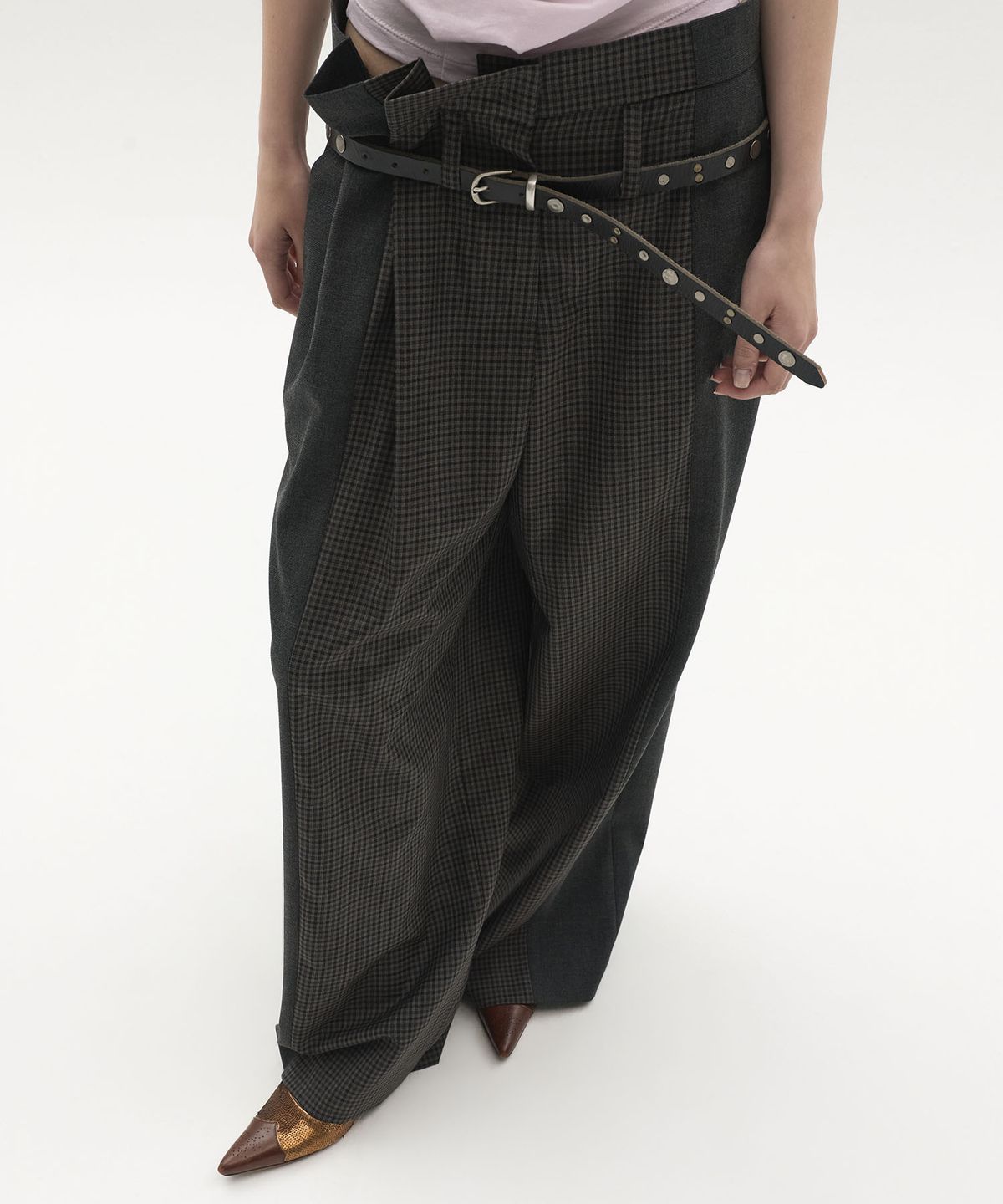 엘씨디씨티엠(LCDC™) VINTAGE STUDDED LEATHER BELT (BLACK)
