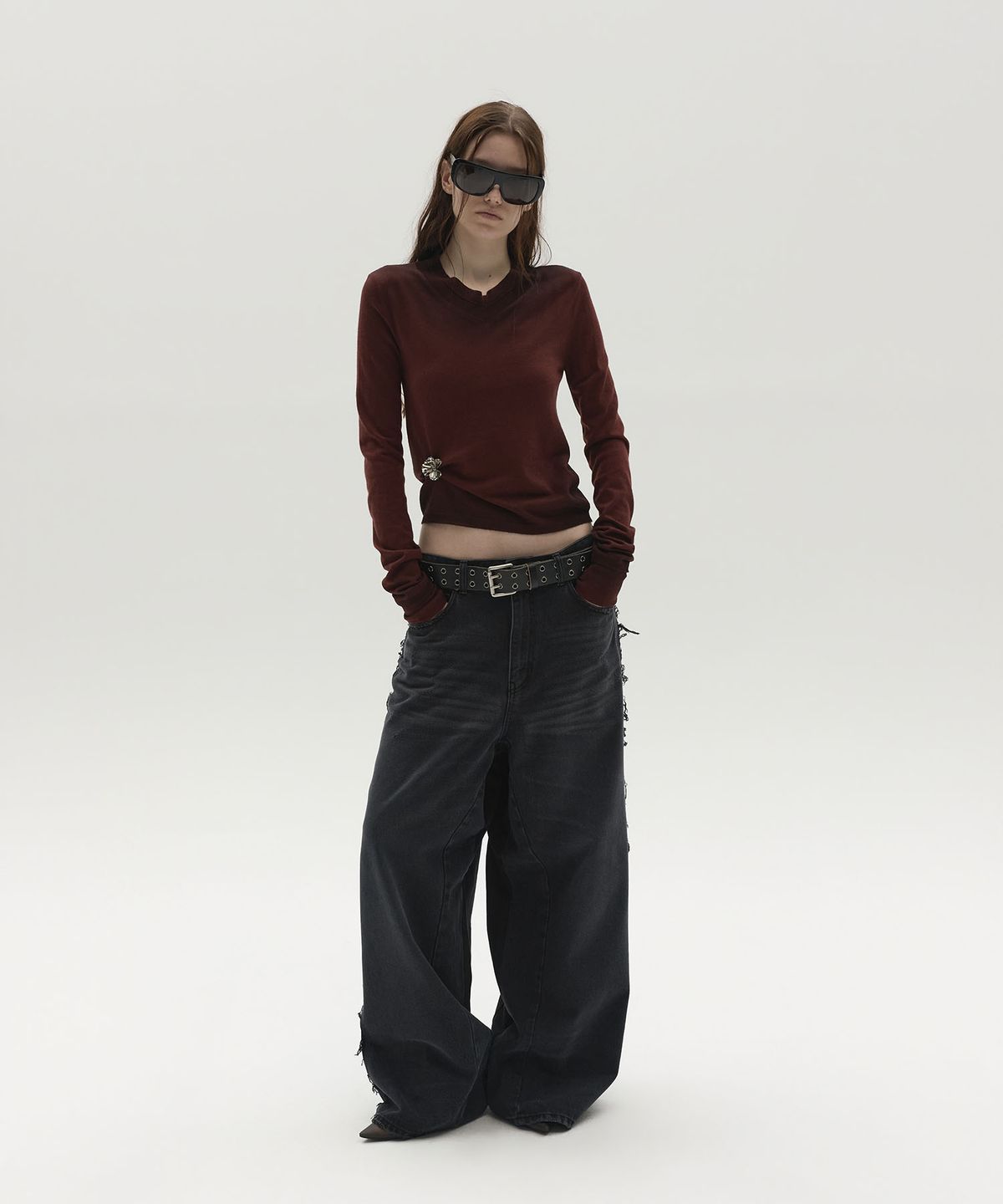 엘씨디씨티엠(LCDC™) VINTAGE DOUBLE EYELET LEATHER BELT (BLACK)