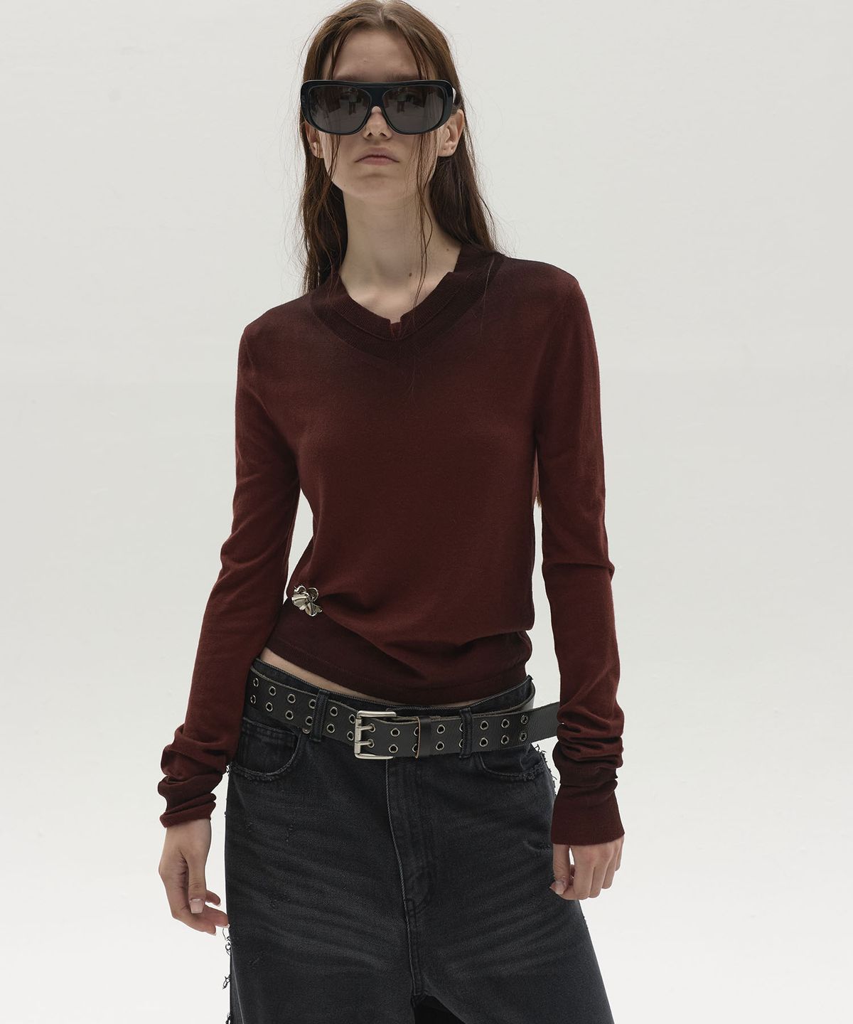 엘씨디씨티엠(LCDC™) VINTAGE DOUBLE EYELET LEATHER BELT (BLACK)