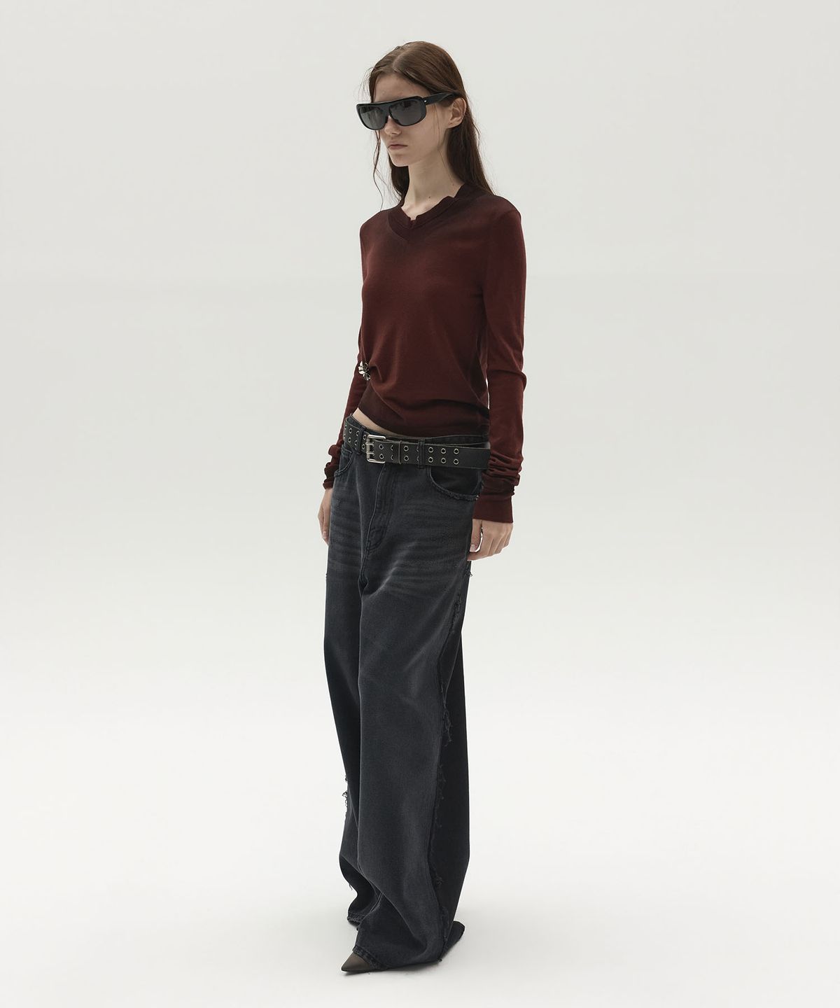 엘씨디씨티엠(LCDC™) VINTAGE DOUBLE EYELET LEATHER BELT (BLACK)