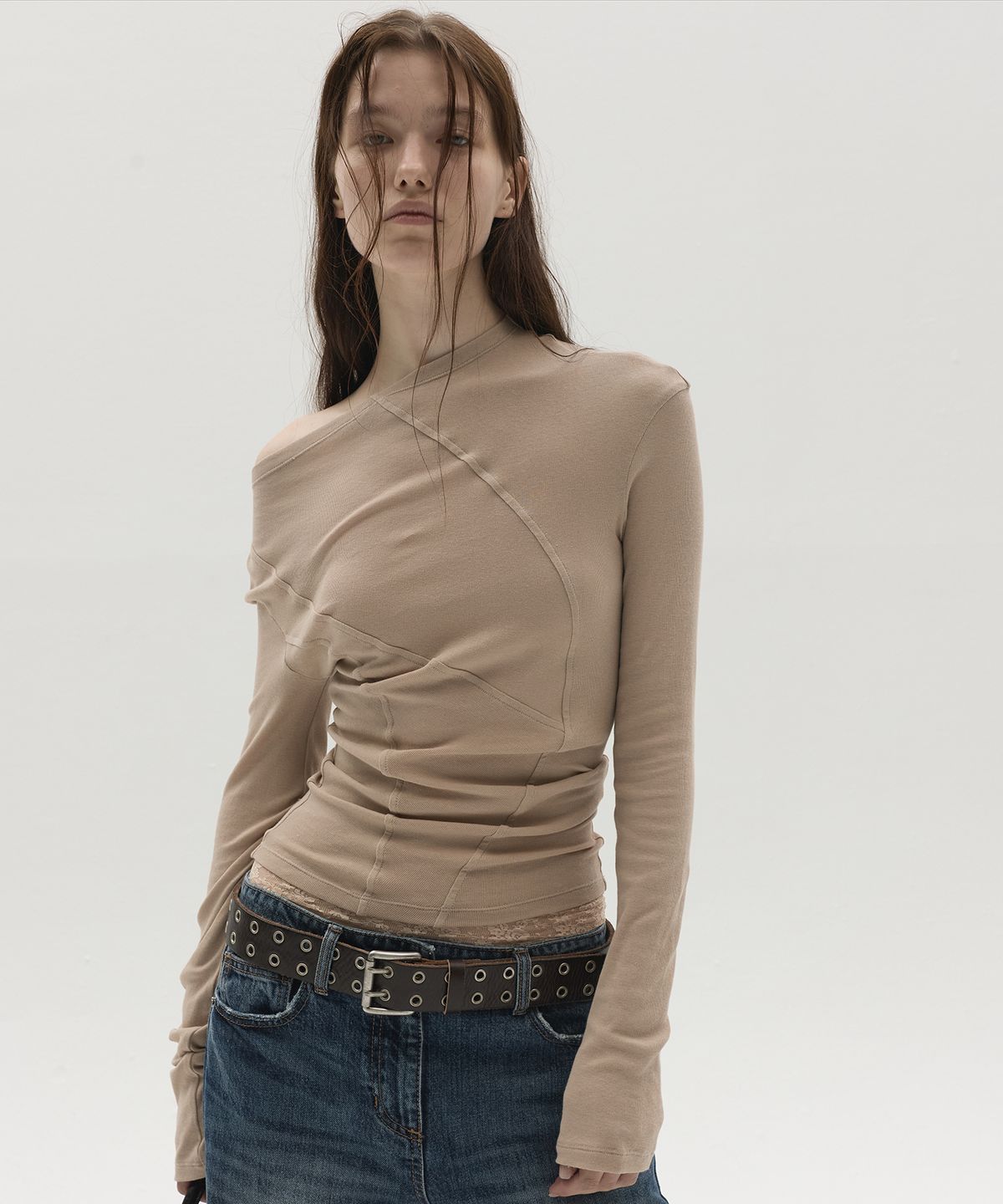 엘씨디씨티엠(LCDC™) VINTAGE DOUBLE EYELET LEATHER BELT (BROWN)