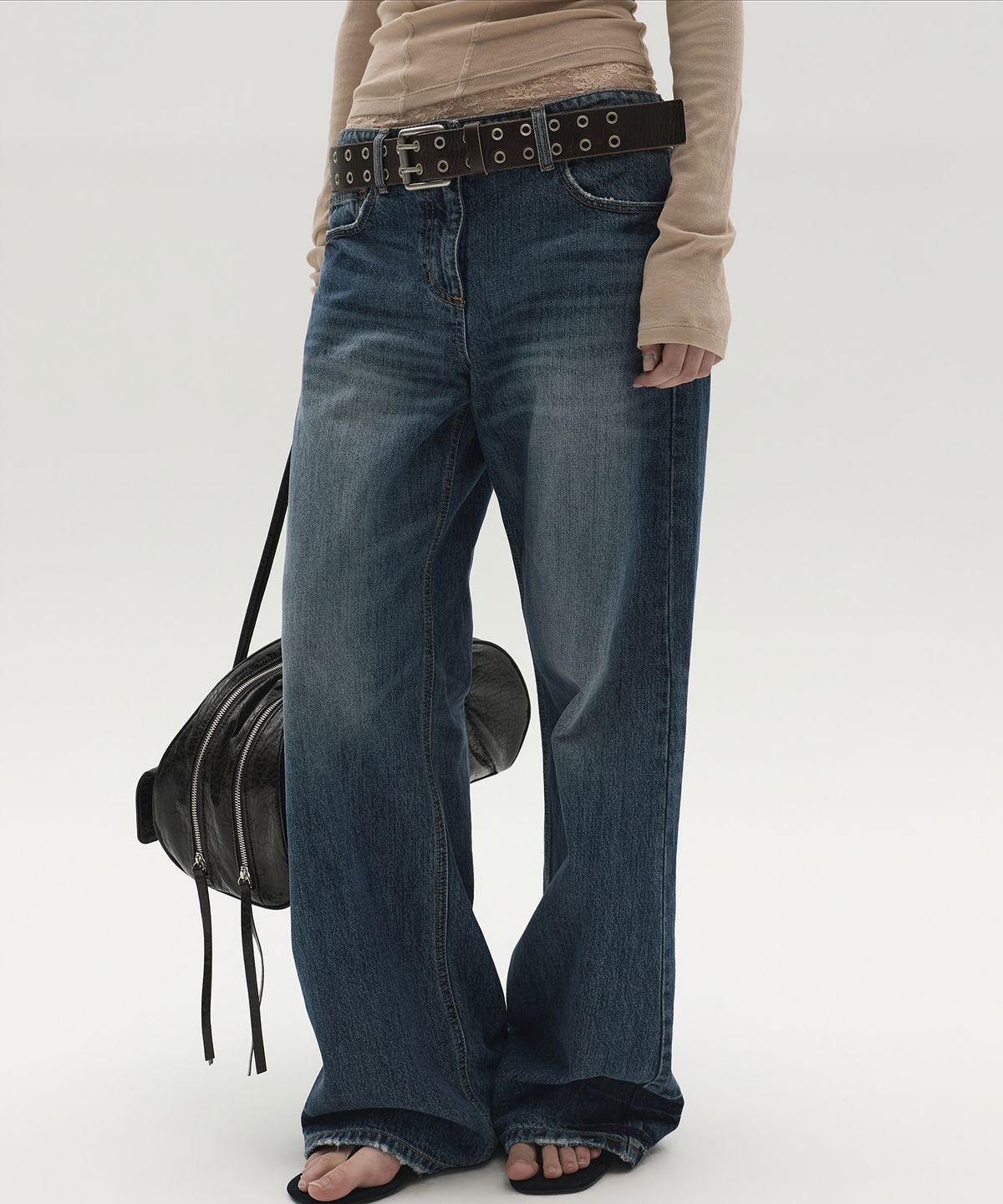 엘씨디씨티엠(LCDC™) VINTAGE DOUBLE EYELET LEATHER BELT (BROWN)
