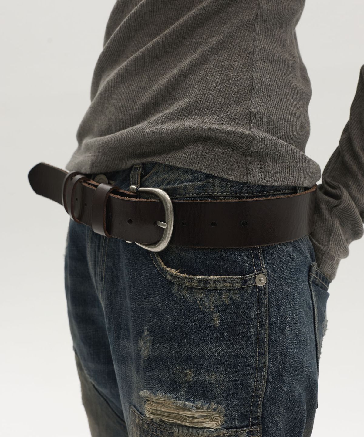 엘씨디씨티엠(LCDC™) VINTAGE BUCKLE BELT (BROWN)