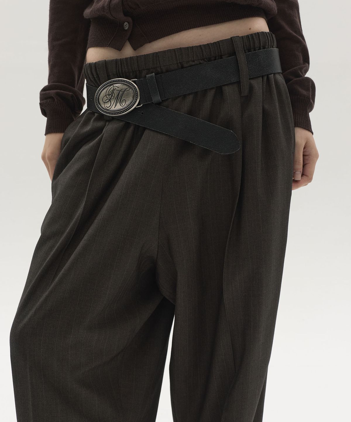 엘씨디씨티엠(LCDC™) OVAL LOGO BUCKLE LEATHER BELT (BLACK)