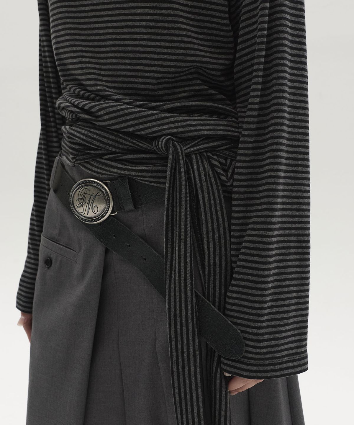 엘씨디씨티엠(LCDC™) OVAL LOGO BUCKLE LEATHER BELT (BLACK)