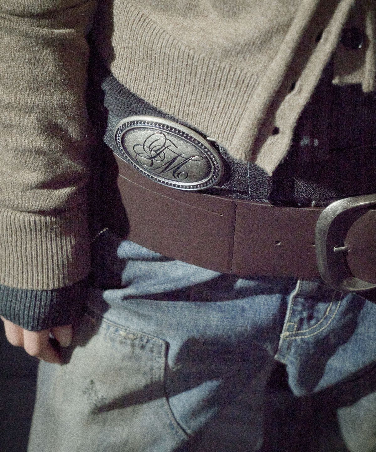 엘씨디씨티엠(LCDC™) OVAL LOGO BUCKLE LEATHER BELT (BLACK)