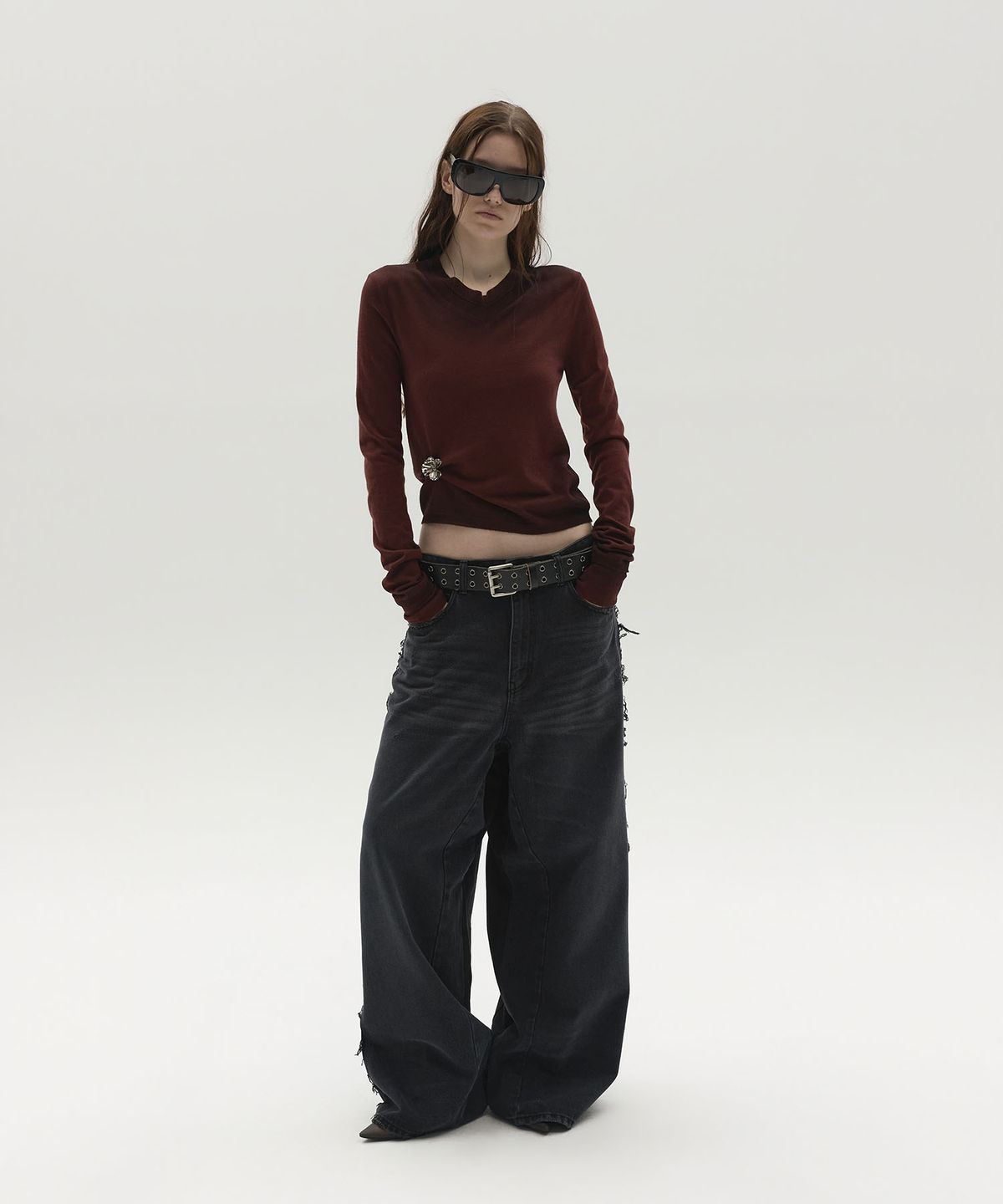 엘씨디씨티엠(LCDC™) FRAYED SIDES WIDE DENIM (GREY)