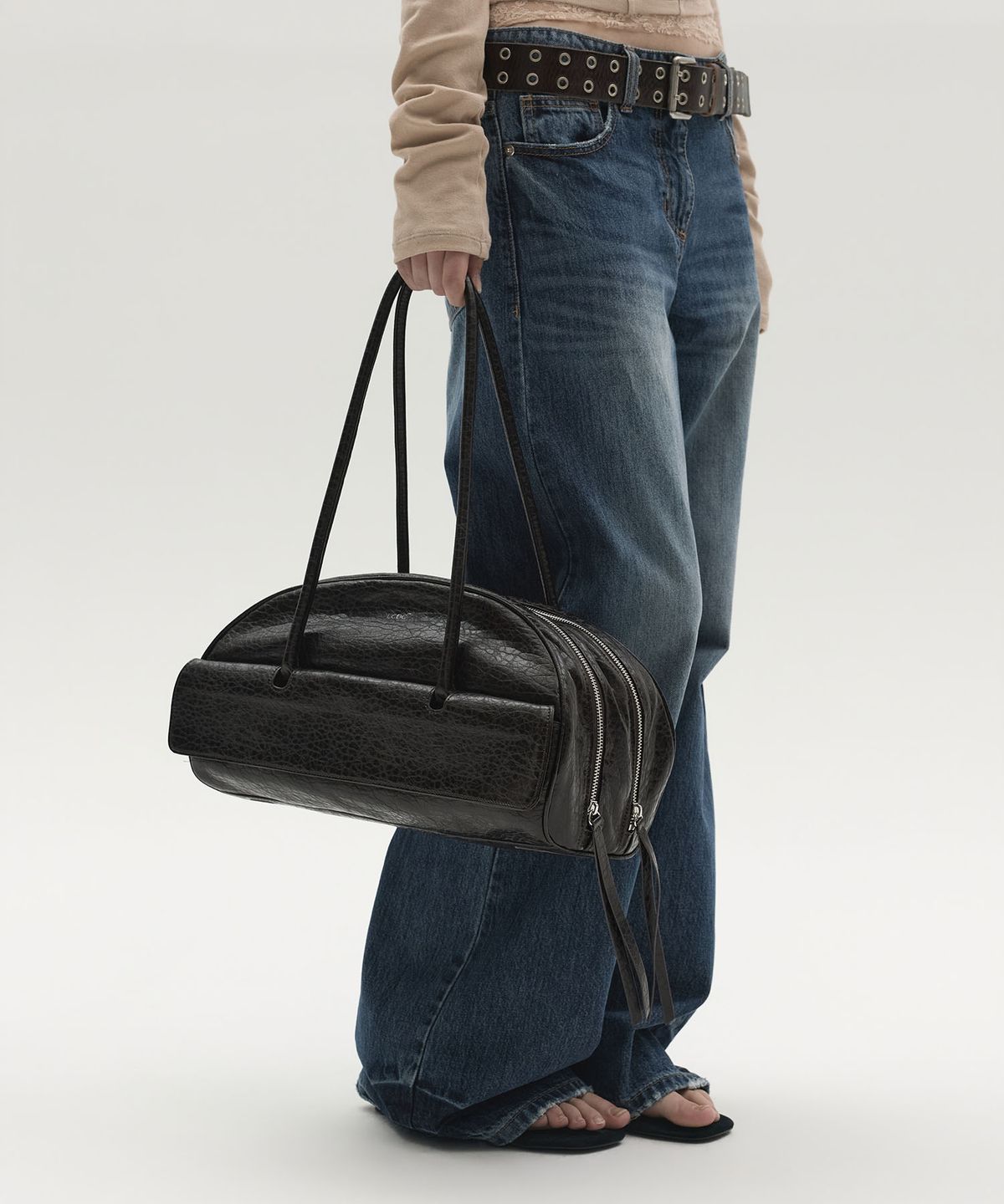 엘씨디씨티엠(LCDC™) BLUE WIDE-LEG WASHED DENIM (DARK BLUE)
